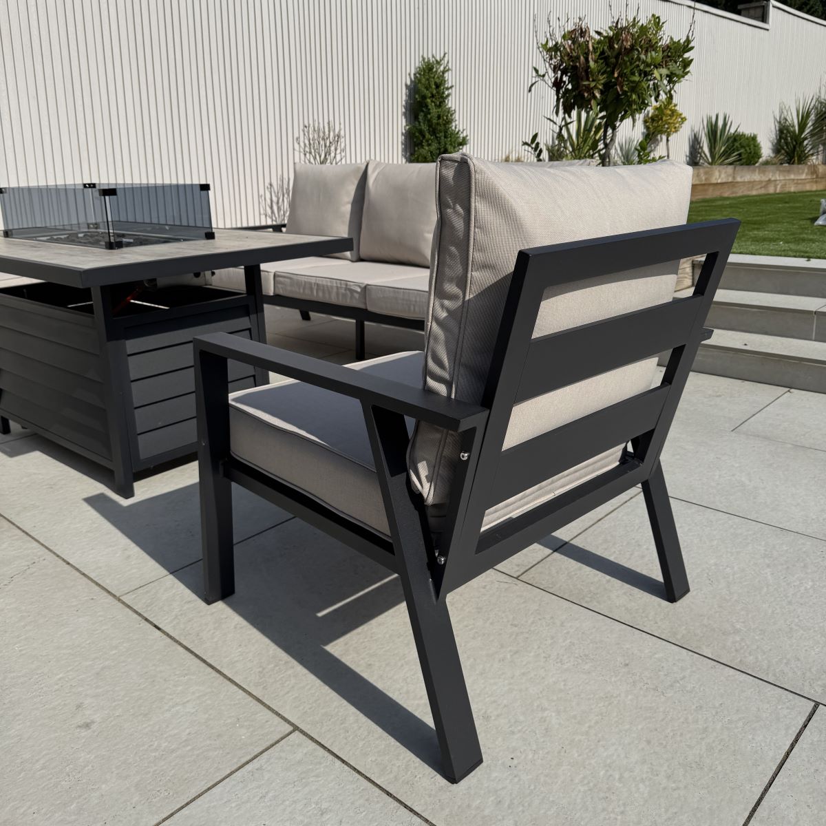 Sienna Firepit Sofa Dining Set in Beige (14930005492090)