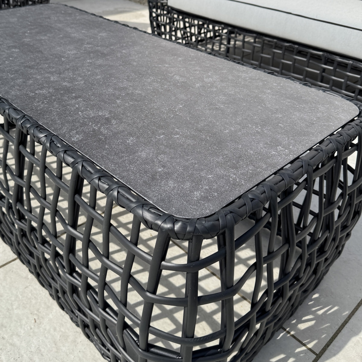 Indi 4 Piece Rattan Garden Furniture Sofa Set - Black (14930007458170)