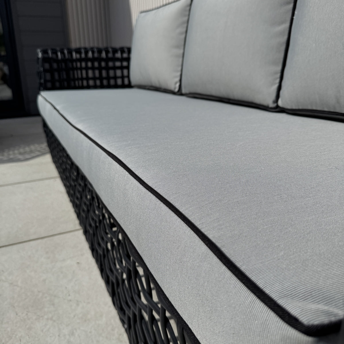 Indi 4 Piece Rattan Garden Furniture Sofa Set - Black (14930007458170)