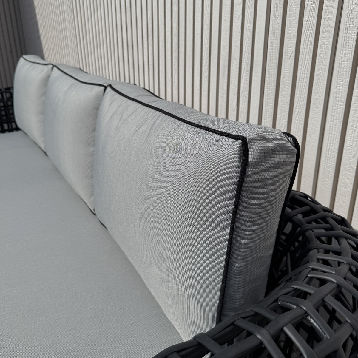 Indi 4 Piece Rattan Garden Furniture Sofa Set - Black (14930007458170)