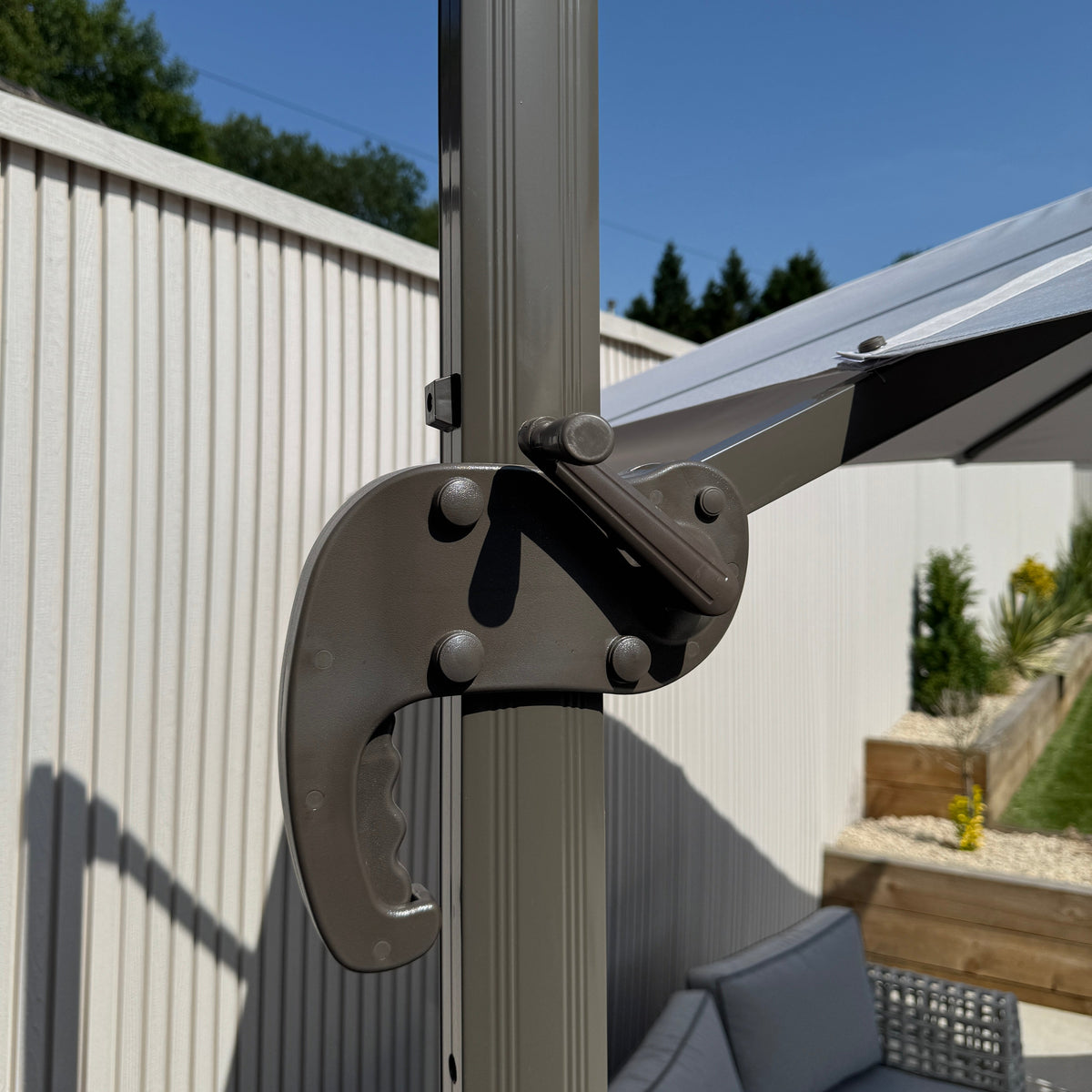 3m Rotating Cantilever Parasol in Medium Grey (Base Included) B Womack