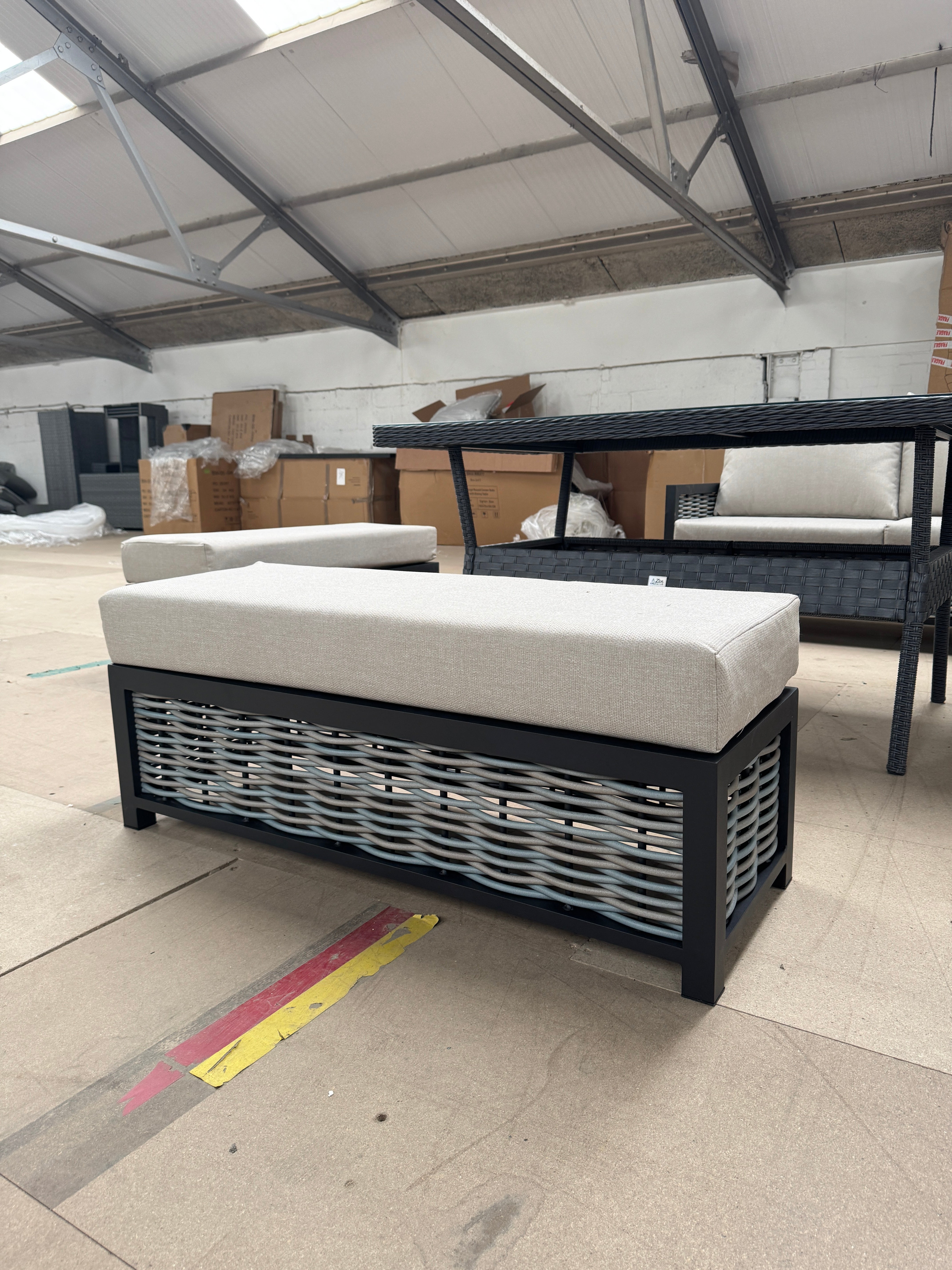 Ivy Aluminium Corner Sofa Set with Rattan Dining Table - AMC Furniture