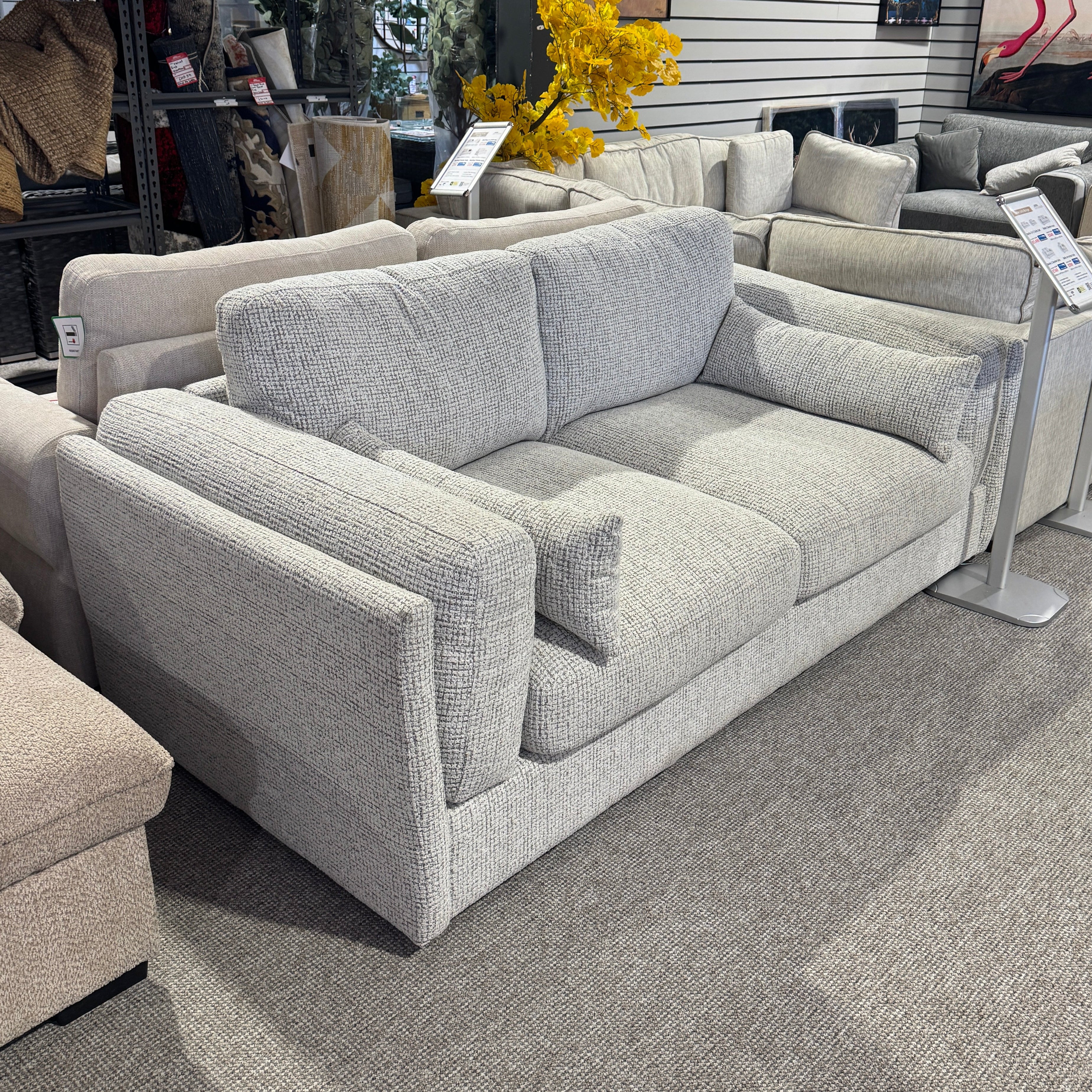 Belle 3 Seater Sofa in Grey (Ex Display)