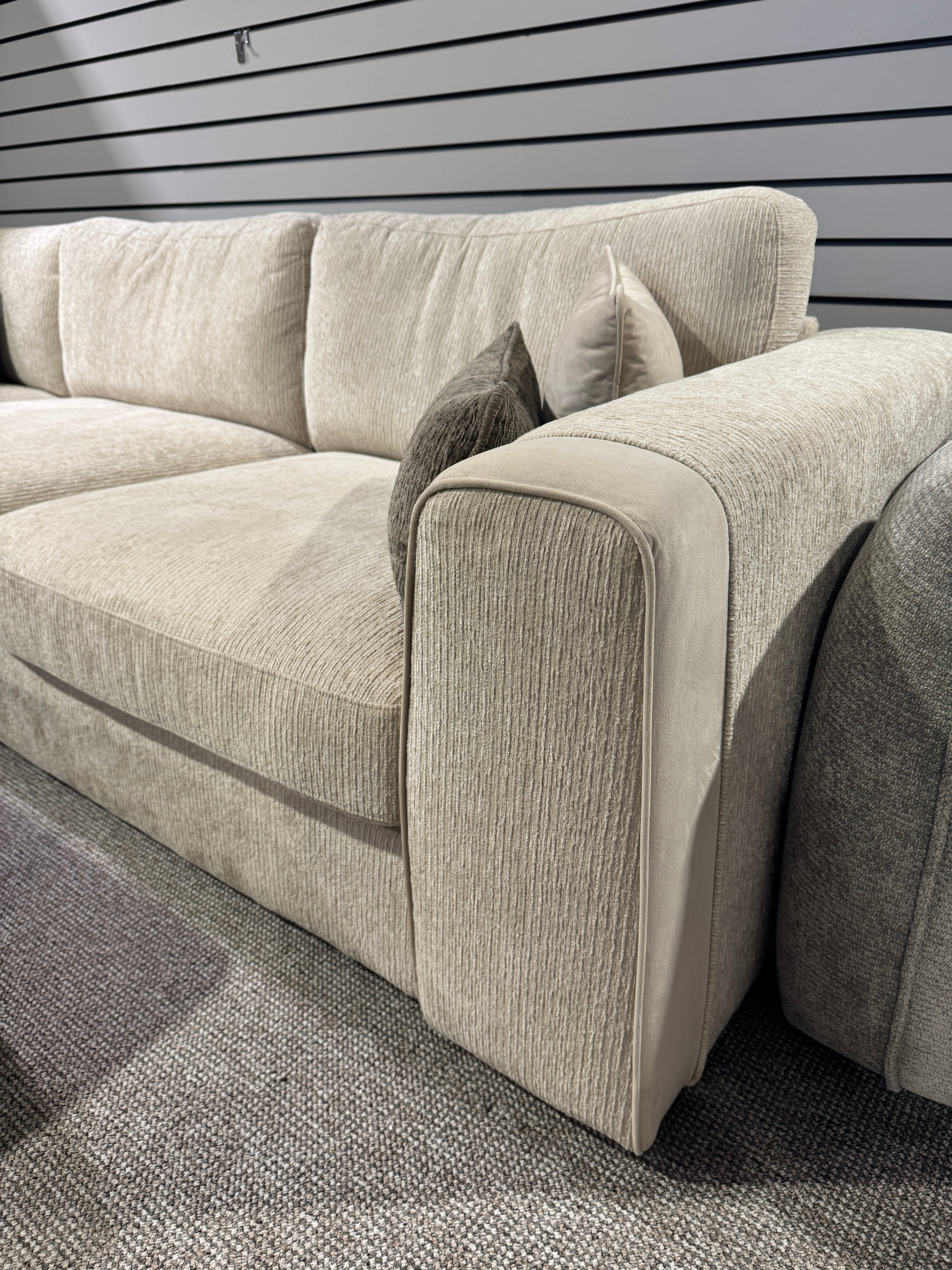 Turin Sofa Beige Large Corner (Ex Display)