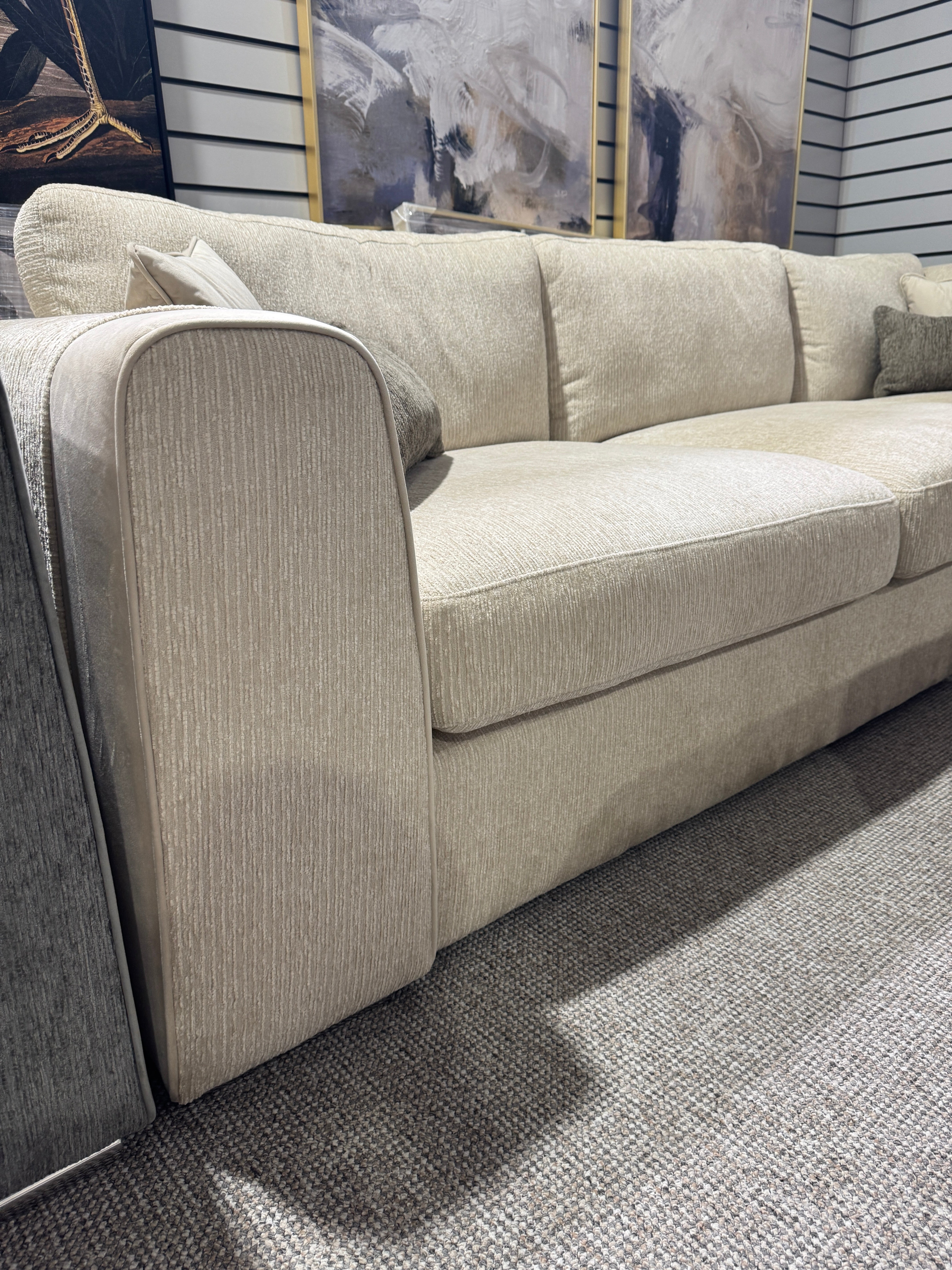 Turin Sofa Beige Large Corner (Ex Display)