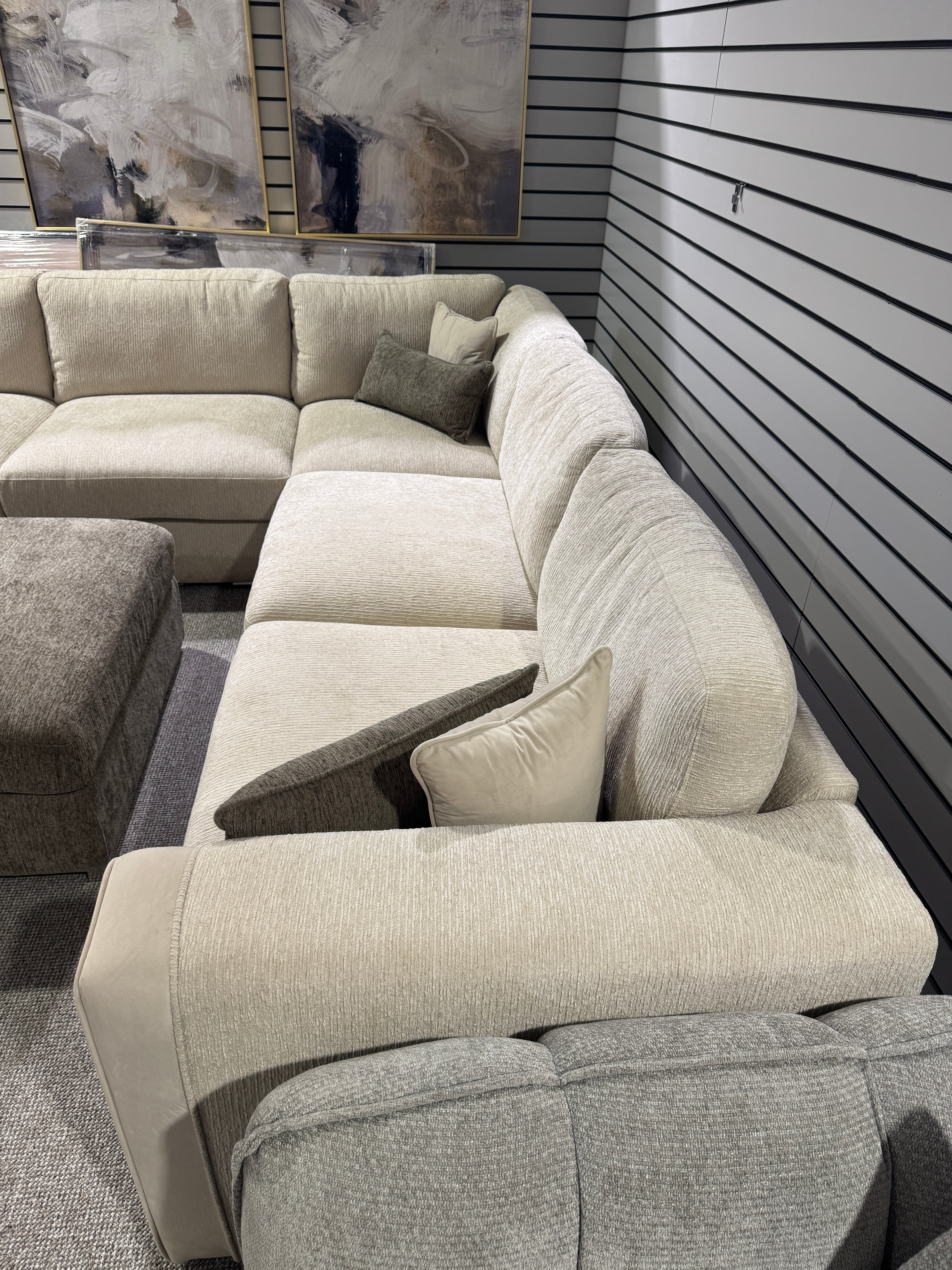 Turin Sofa Beige Large Corner (Ex Display)