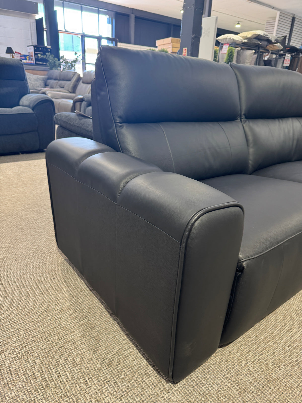 Como Leather 3 Seater Electric Reclining Sofa (Ex Display) - AMC Furniture