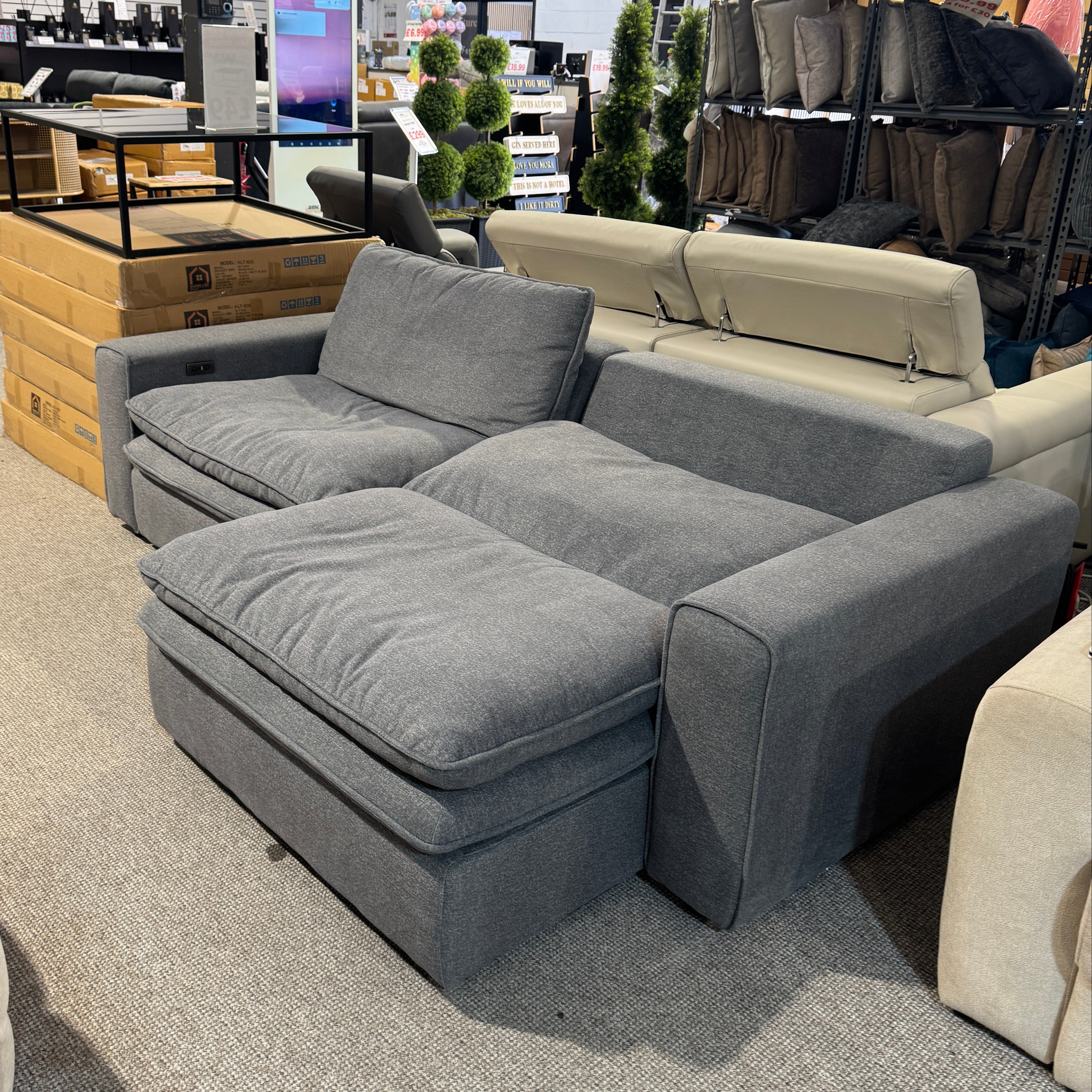 Eliza Cloud Grey Electric Sofa (Ex Display)