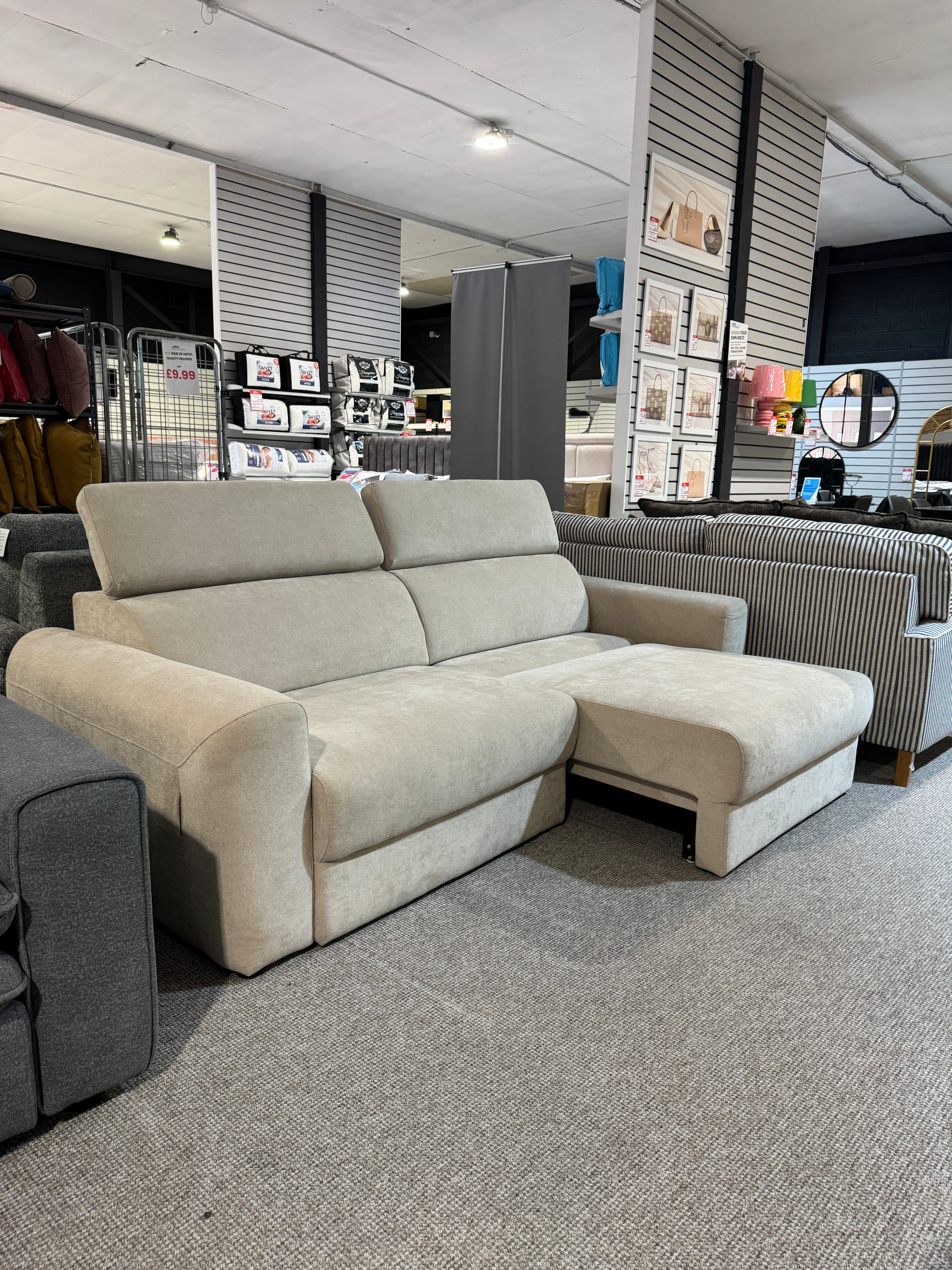 Raye 3 Seater Electric Sofa Bed in Beige (EX DISPLAY)
