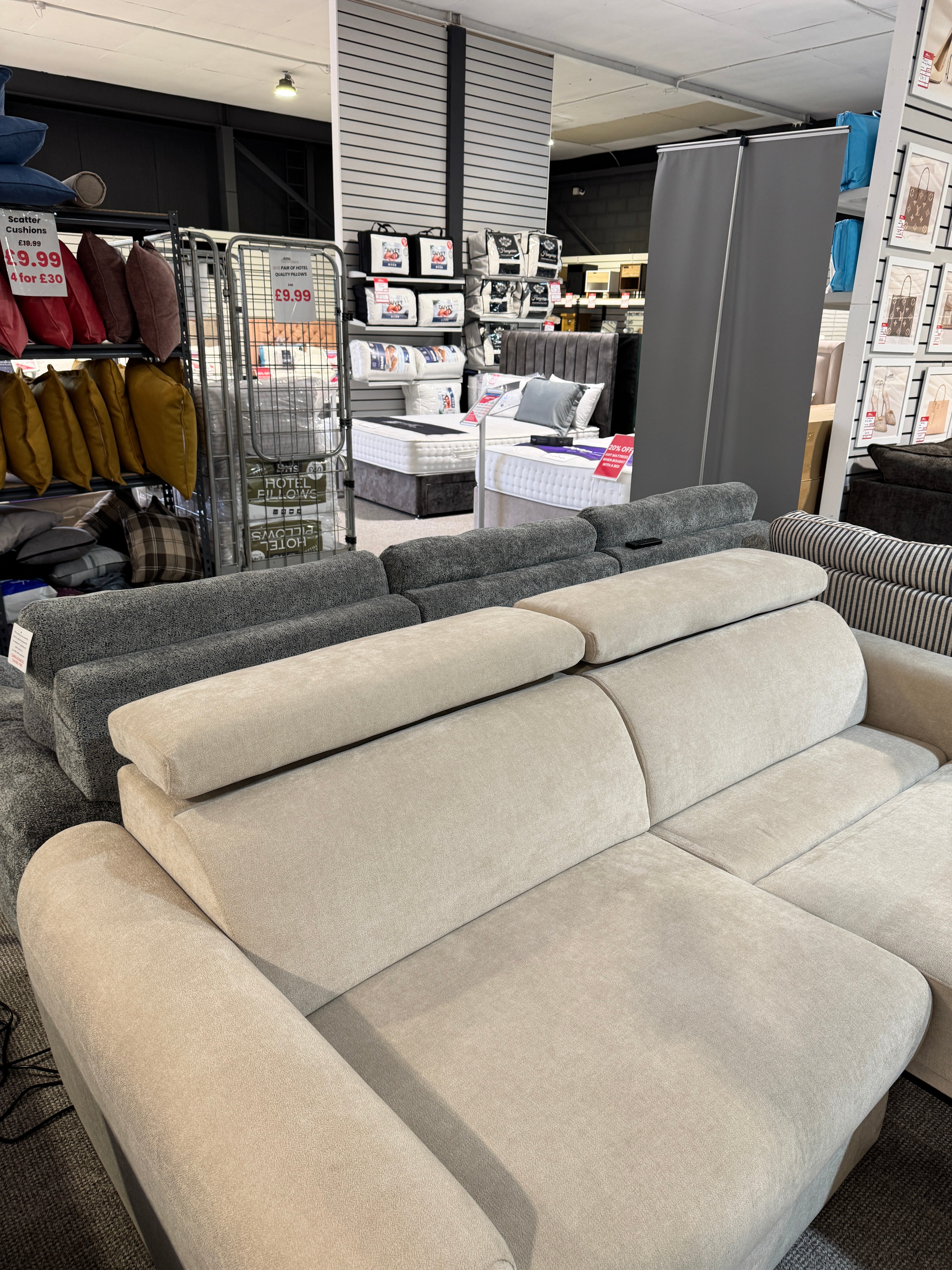 Raye 3 Seater Electric Sofa Bed in Beige (EX DISPLAY)