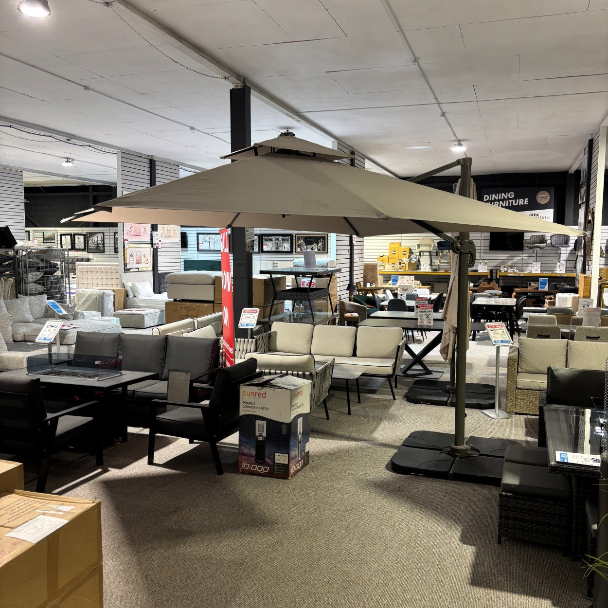 3m Rotating Cantilever Parasol in Medium Grey (Base Included) (14930020303226)