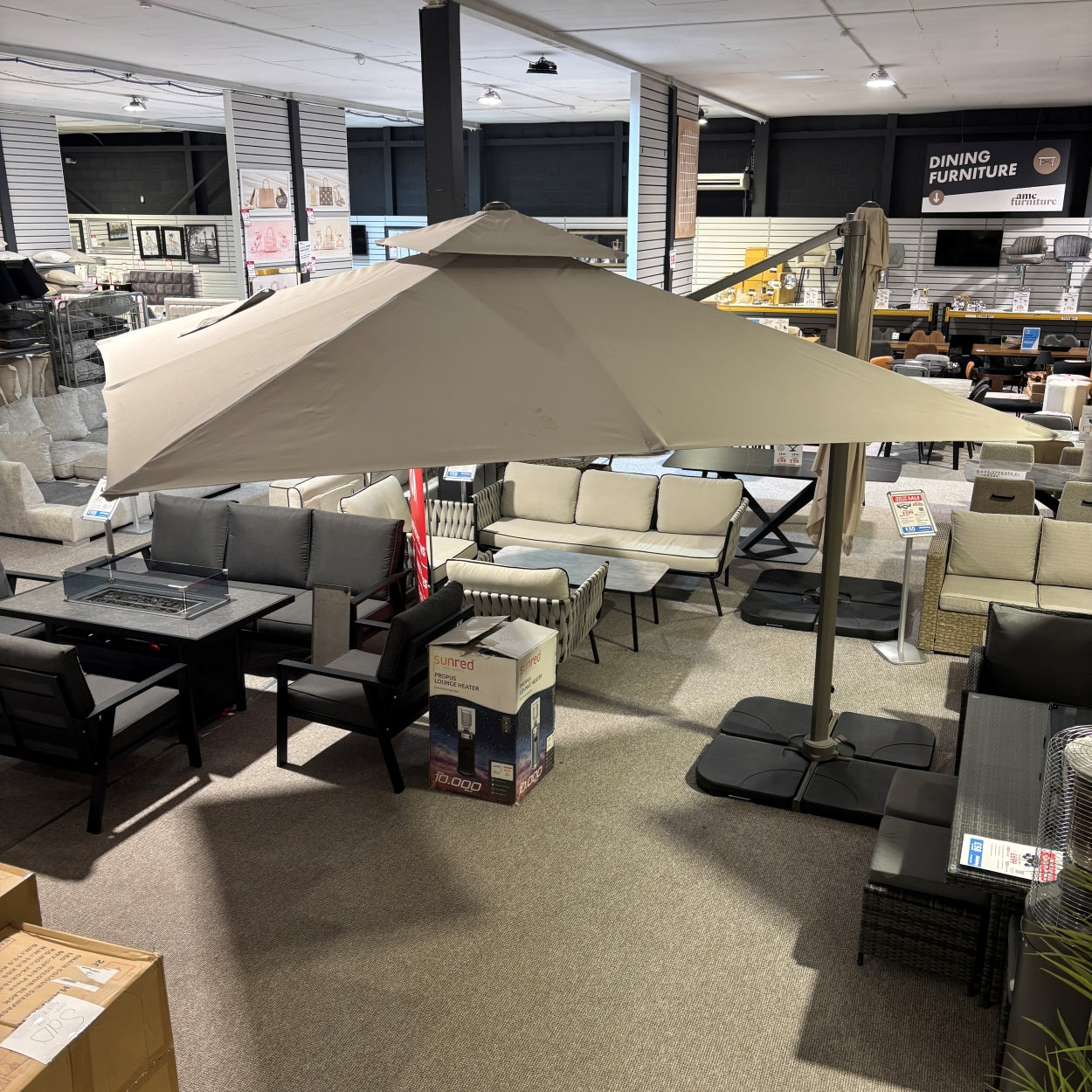 3m Rotating Cantilever Parasol in Medium Grey (Base Included) (14930020303226)