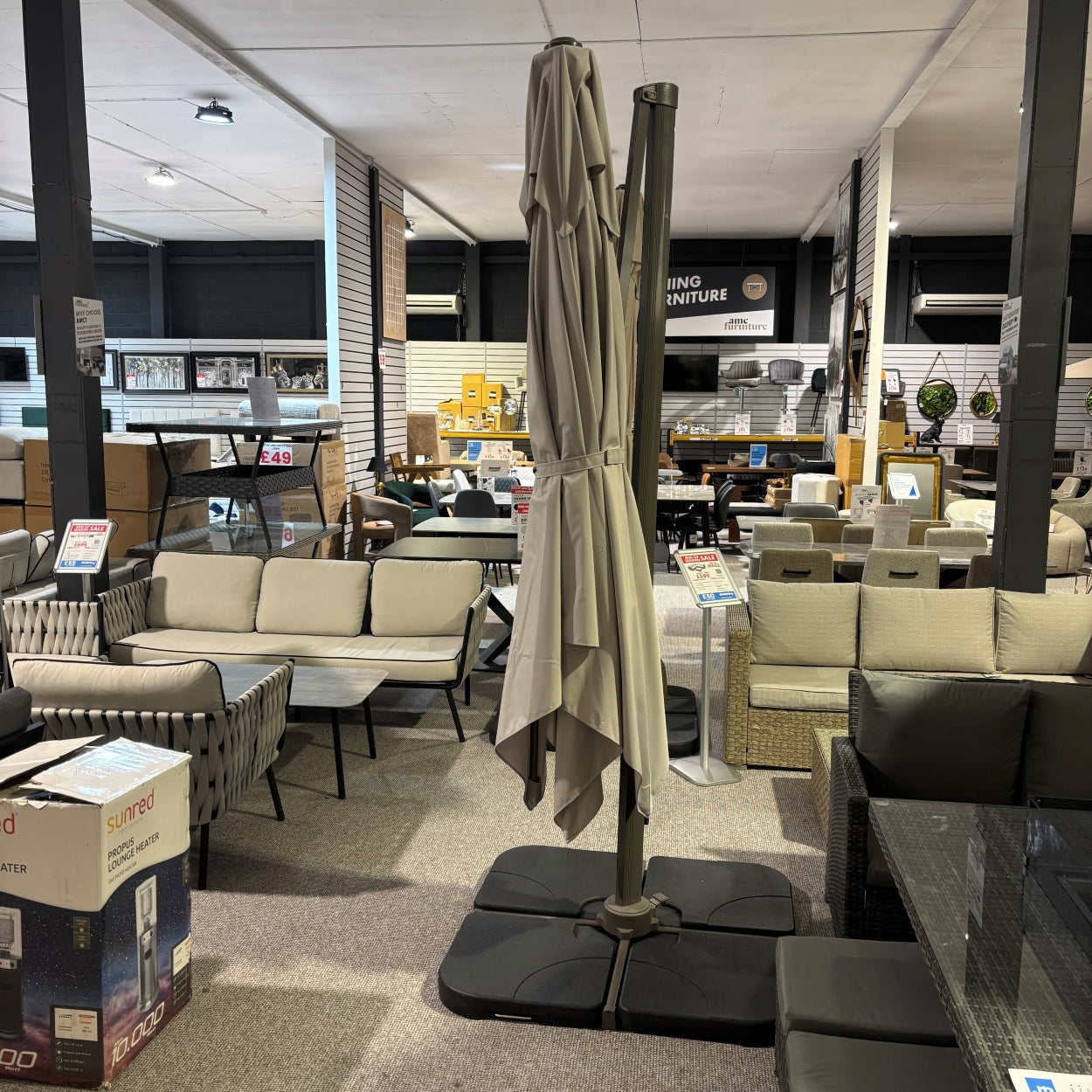 3m Rotating Cantilever Parasol in Medium Grey (Base Included) (14930020303226)