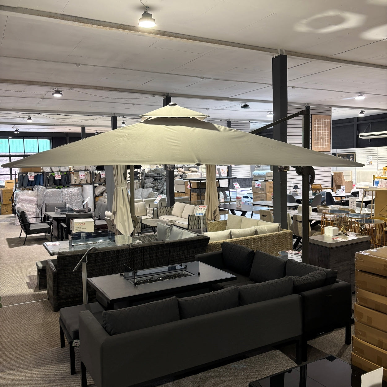 3m Rotating Cantilever Parasol in Light Grey (Base Included) (14930020204922)