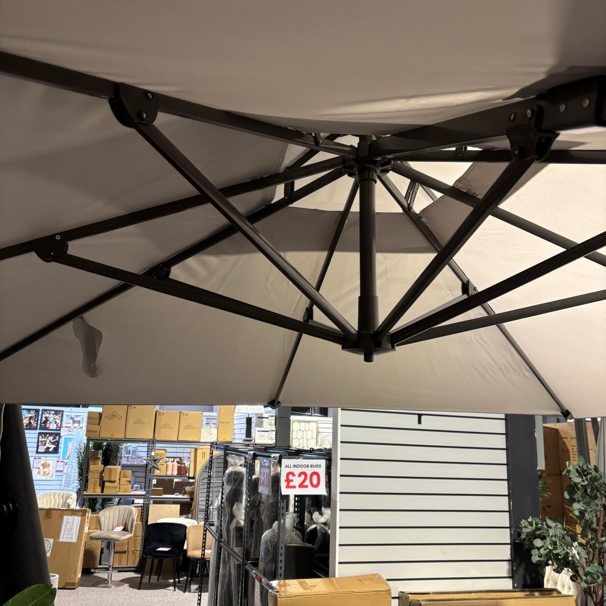 3m Rotating Cantilever Parasol in Light Grey (Base Included) (14930020204922)
