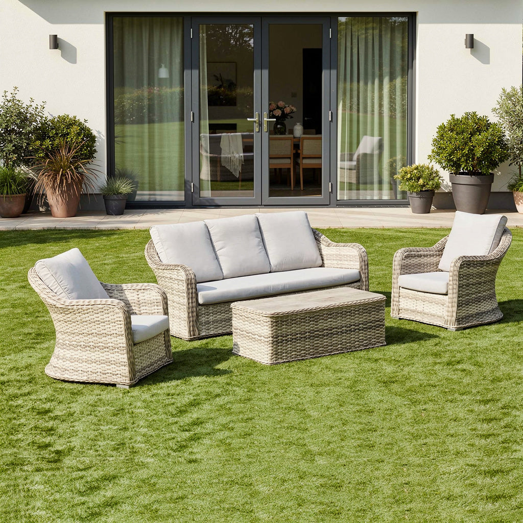 Isla Rattan Lounge Set – Grey