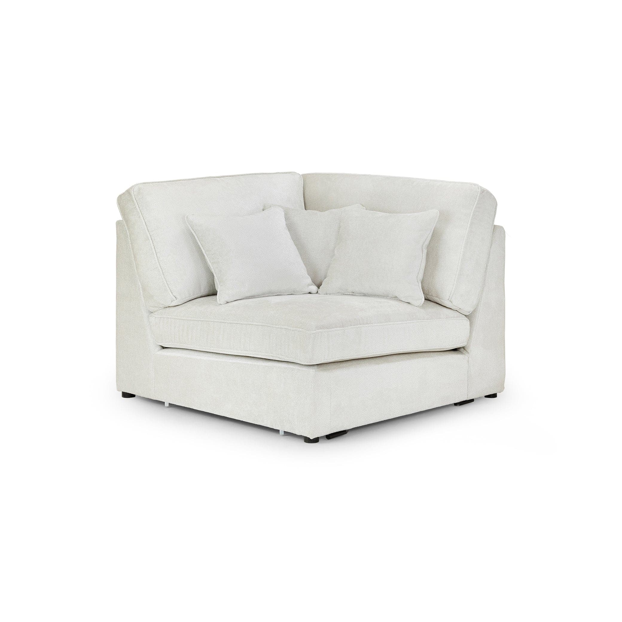 Ivory modular corner sofa piece – front view (7024673325120)