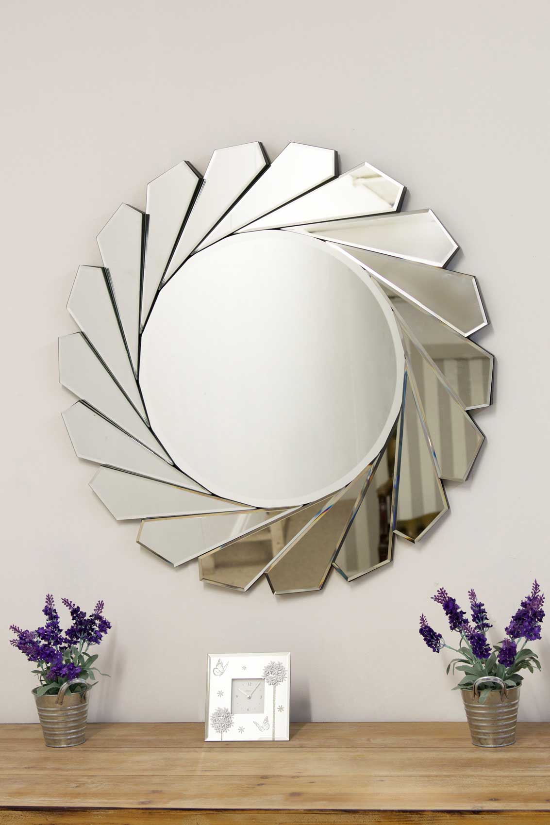 All Glass Stylised Aperture Round Wall Mirror 80 x 80 CM (15010559033722)