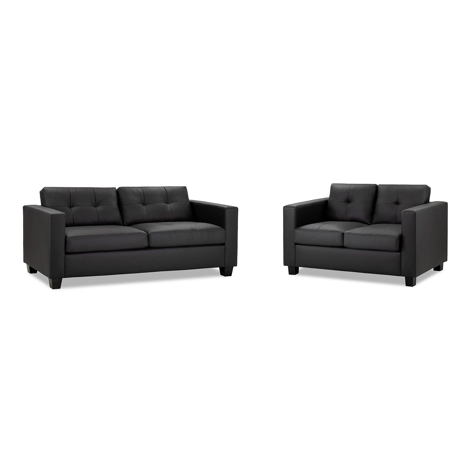 Jerry Sofa Black 3+2 Set (7023838789696)