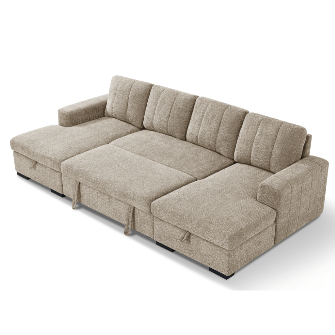 Jesse U Shape Sofa Bed in Green 00