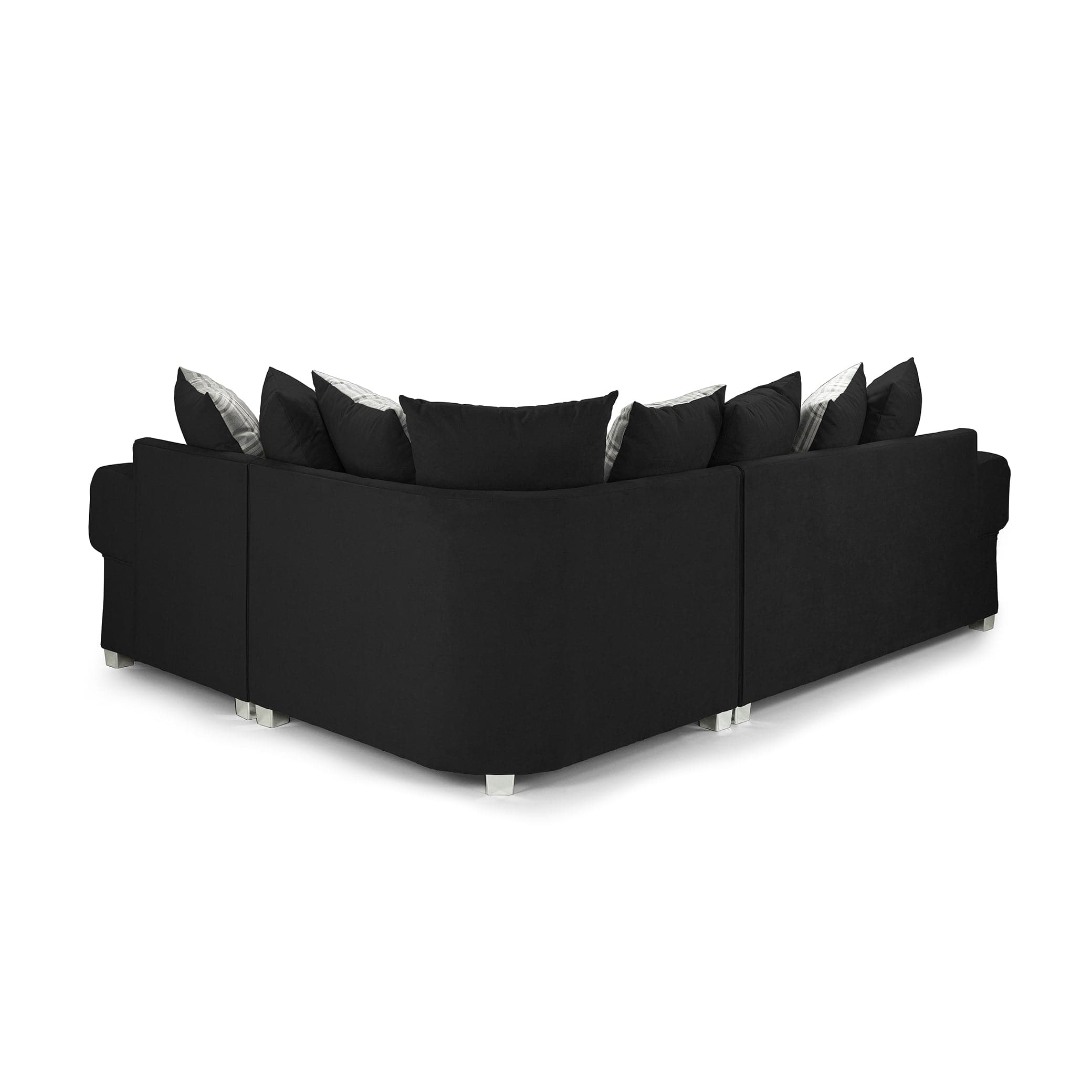 Jude Black RHF Corner Sofa - back view (7026807504960)