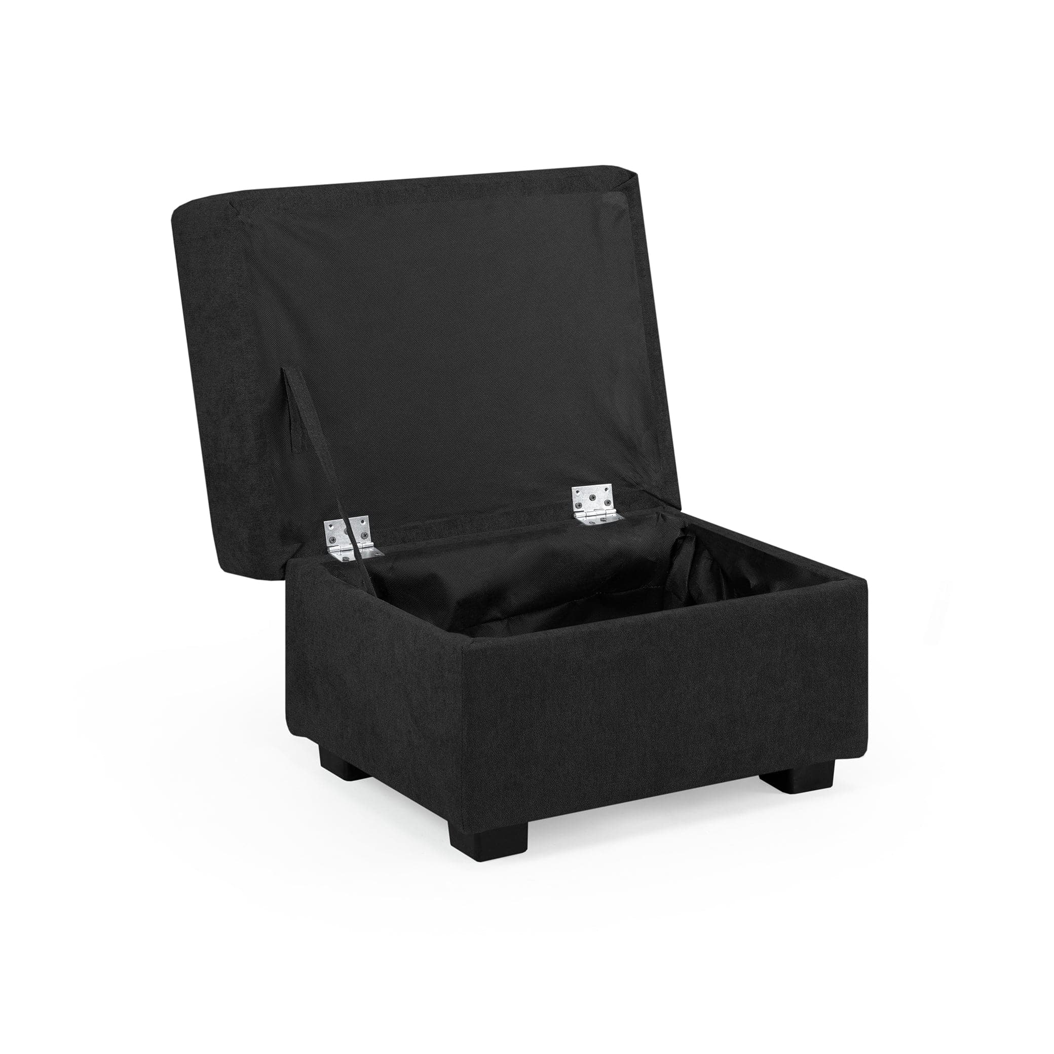 Jude Fullback Sofa Black Footstool - storage view (7026796036160)