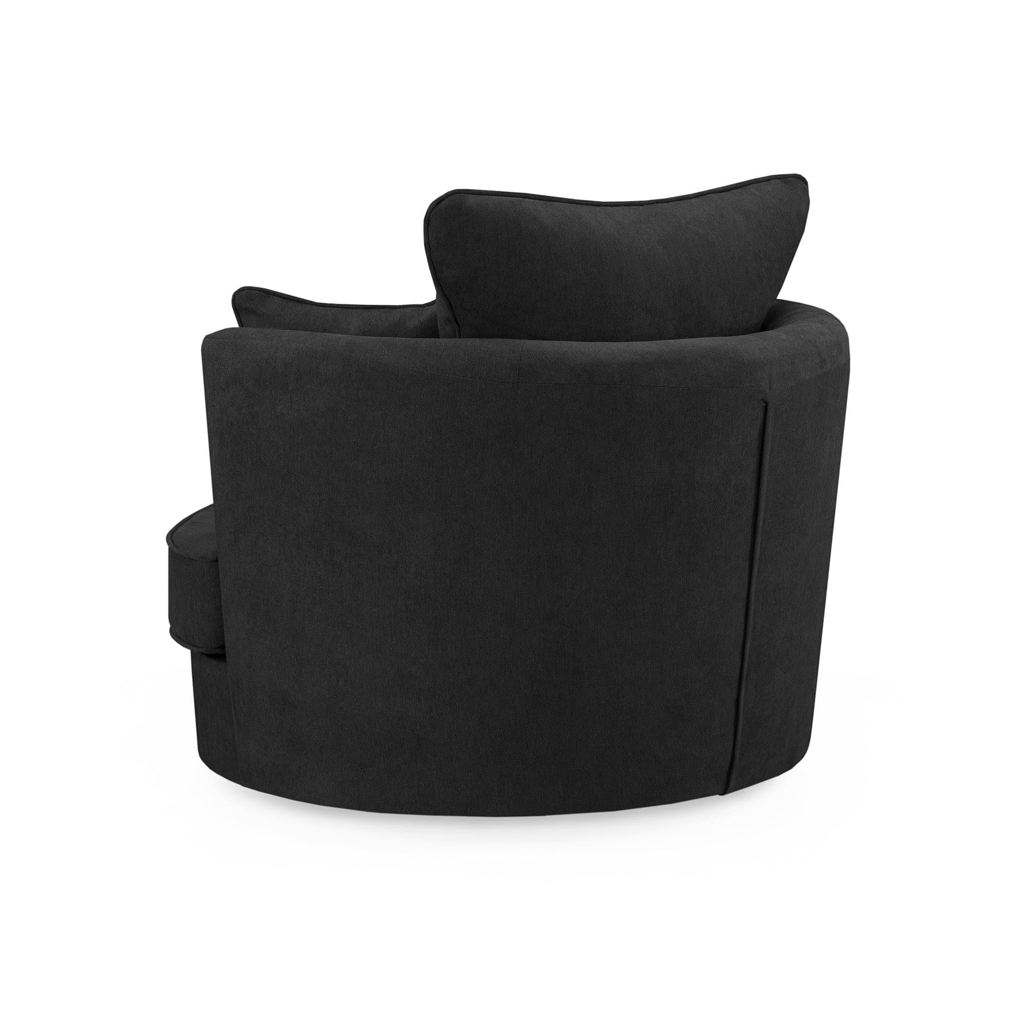 Jude Fullback Sofa Black Swivel Chair - back view (7026788499520)