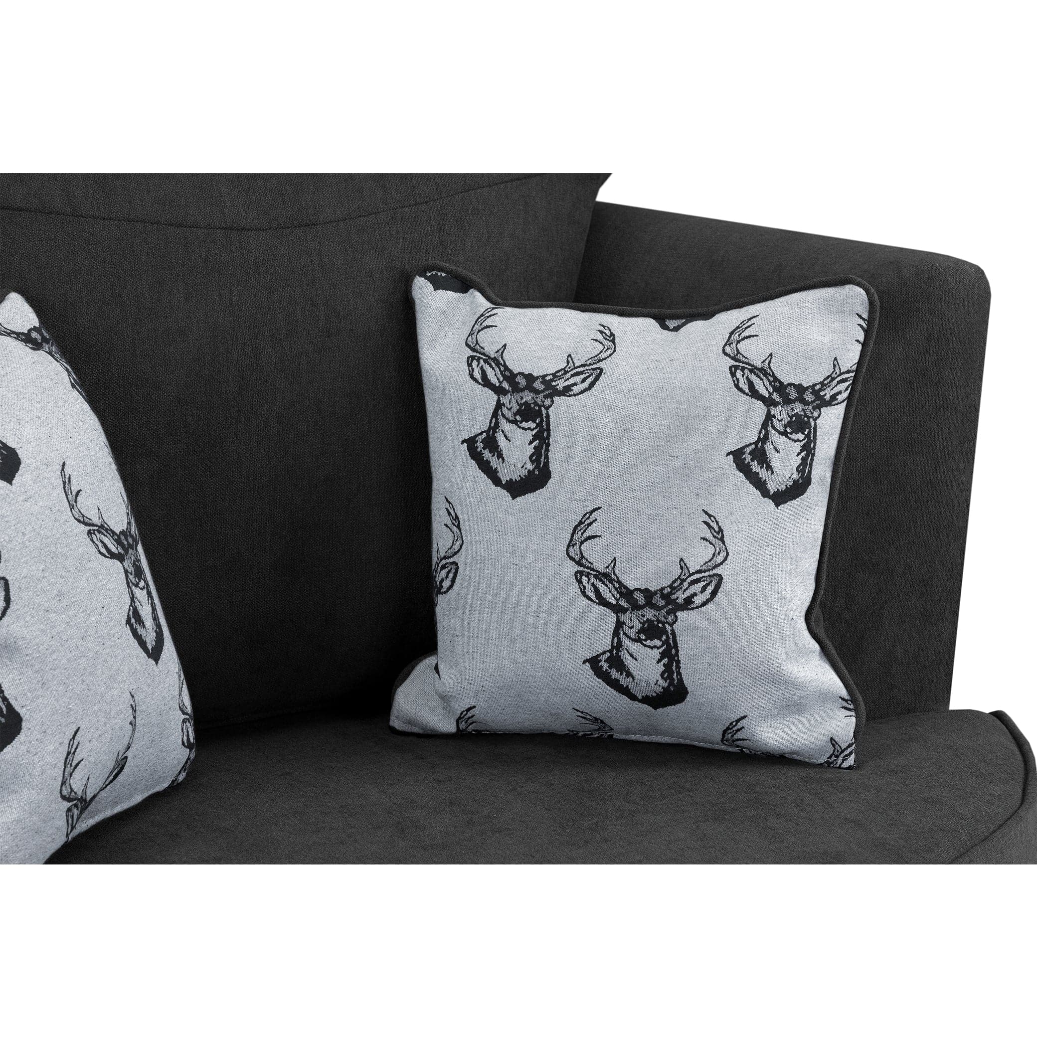 Jude Fullback Sofa Black Swivel Chair - cushion view (7026788499520)