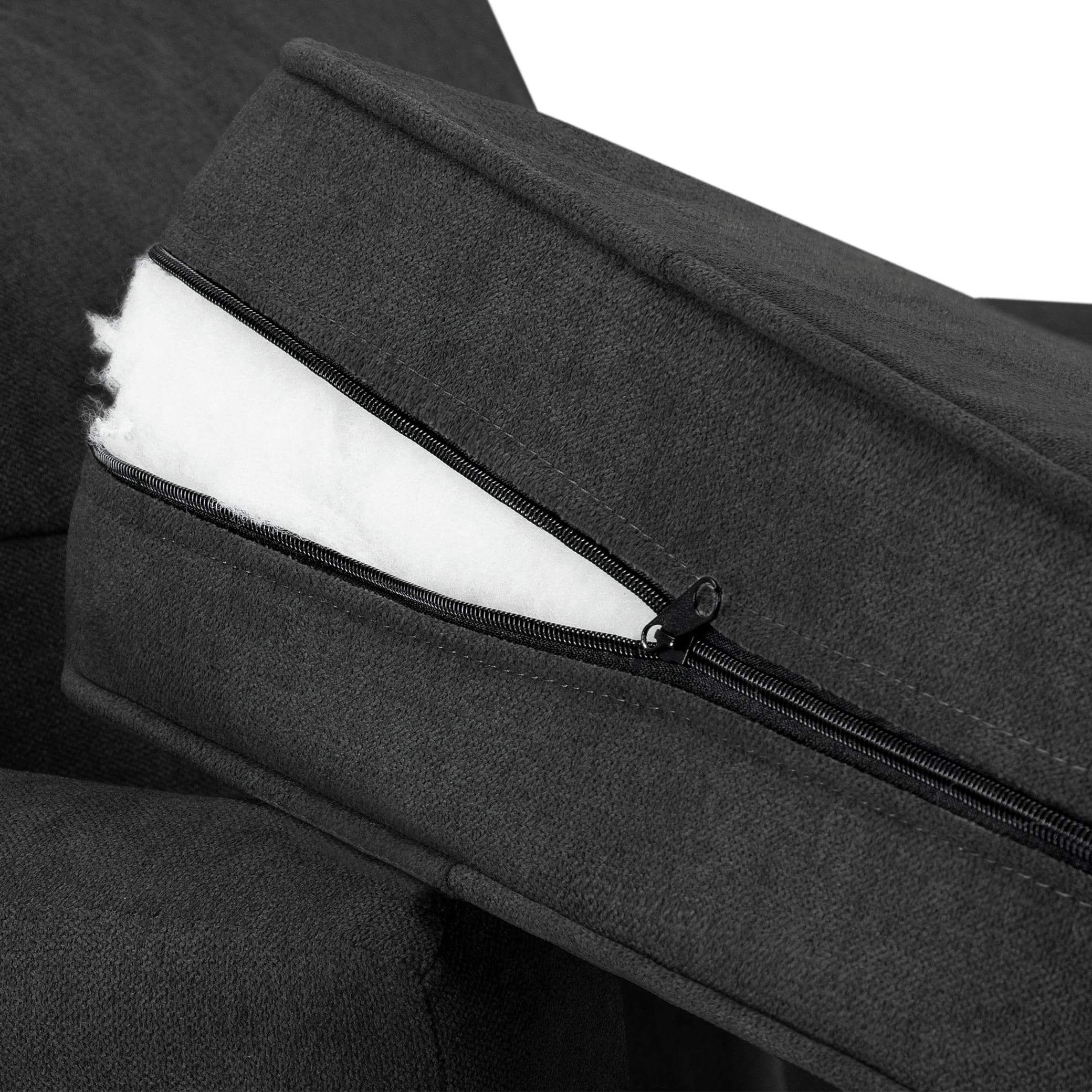 Jude Fullback Sofa Black Swivel Chair - foam view (7026788499520)