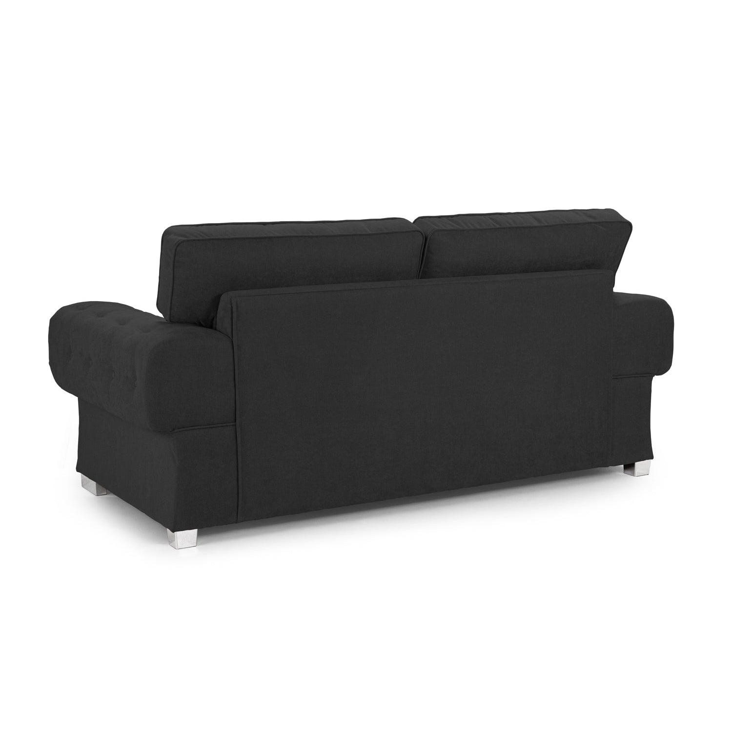 Jude Fullback Sofa Black Three Seater - back view (7026785943616)