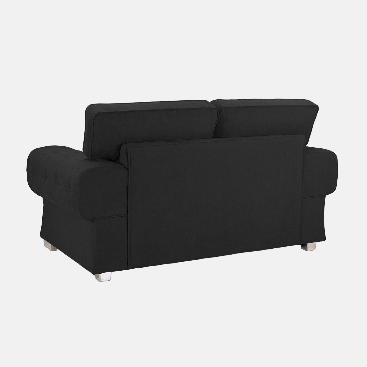 Jude Fullback Sofa Black Two Seater - back view (7026786172992)