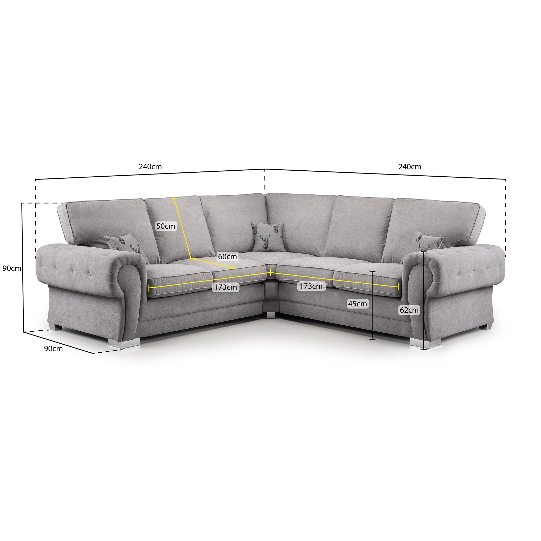 Jude Fullback Sofa Grey Large Corner - measurement view (7026589007936)