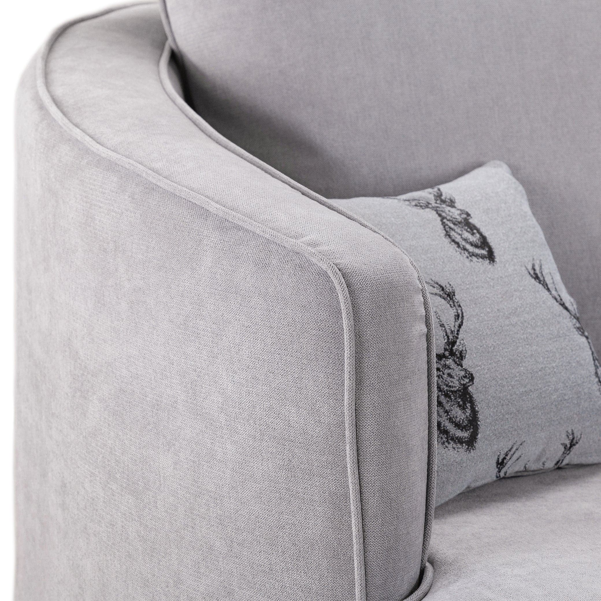 Jude Fullback Sofa Grey Swivel Chair - armrest view (7026781913152)
