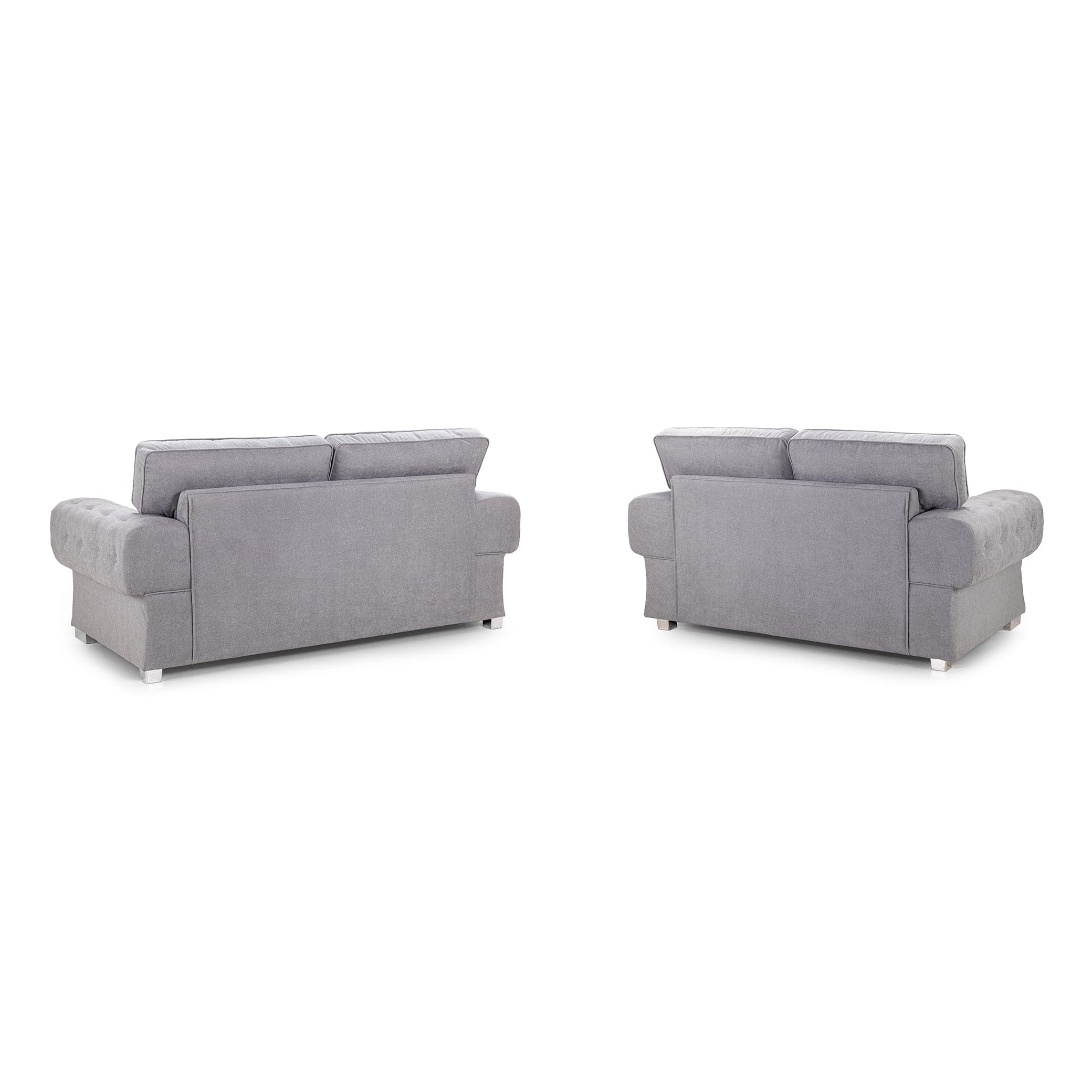 Jude Fullback Sofa Grey Three Plus Two Set - back view (7026592415808)