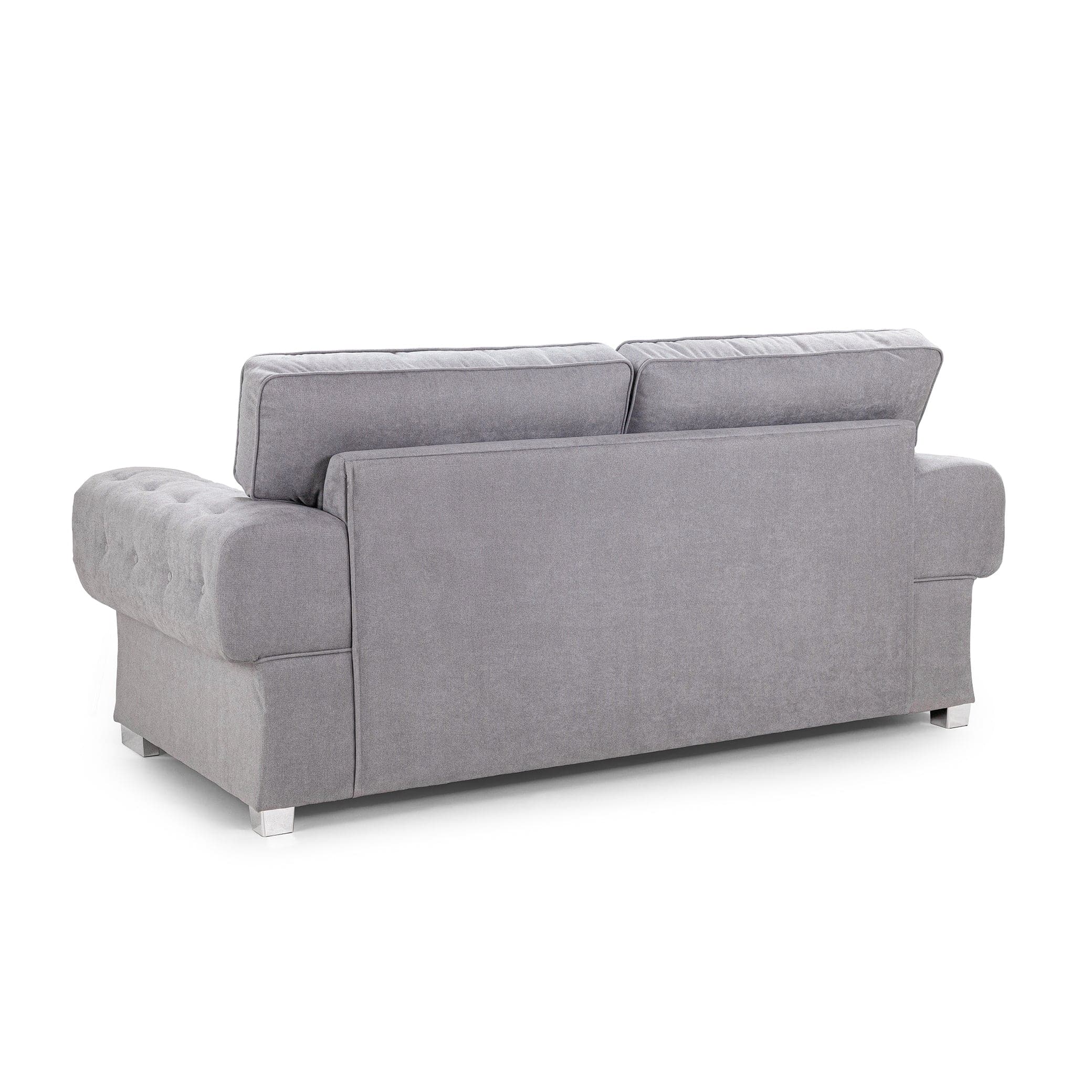 Jude Fullback Sofa Grey Three Seater - back view (7026591072320)