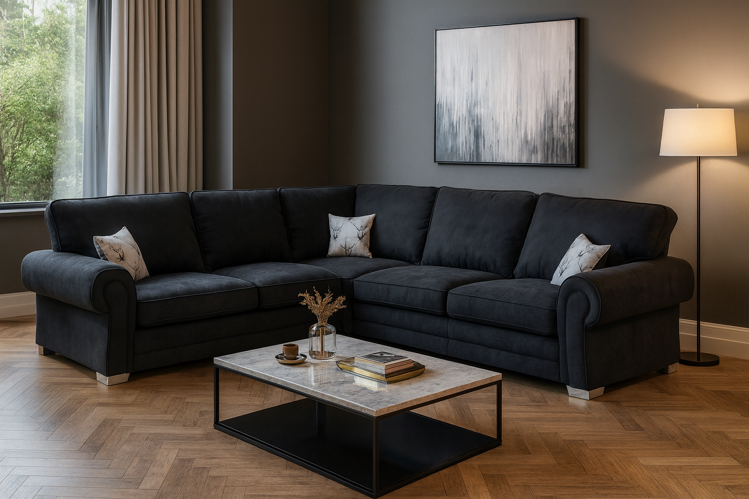 Jude Fullback Sofabed Black Large Corner (7026798592064)