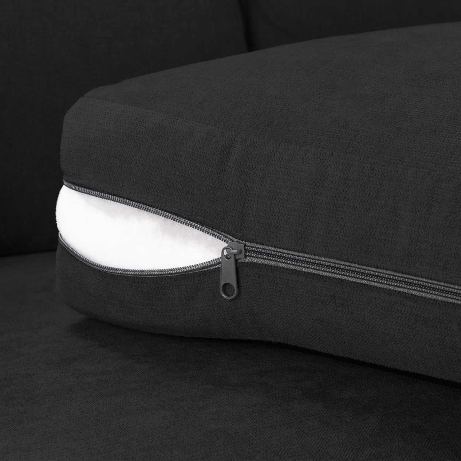 Jude Fullback Sofabed Black Large Corner - foam view (7026798592064)