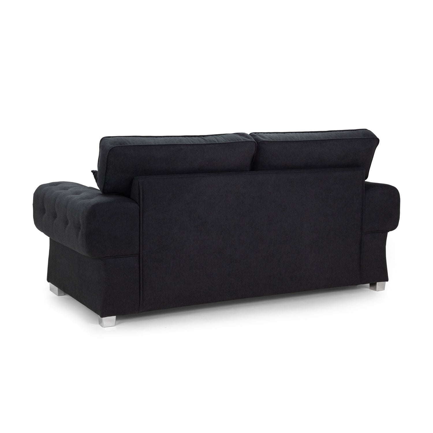 Jude Fullback Sofabed Black Three Seater - back view (7026799018048)