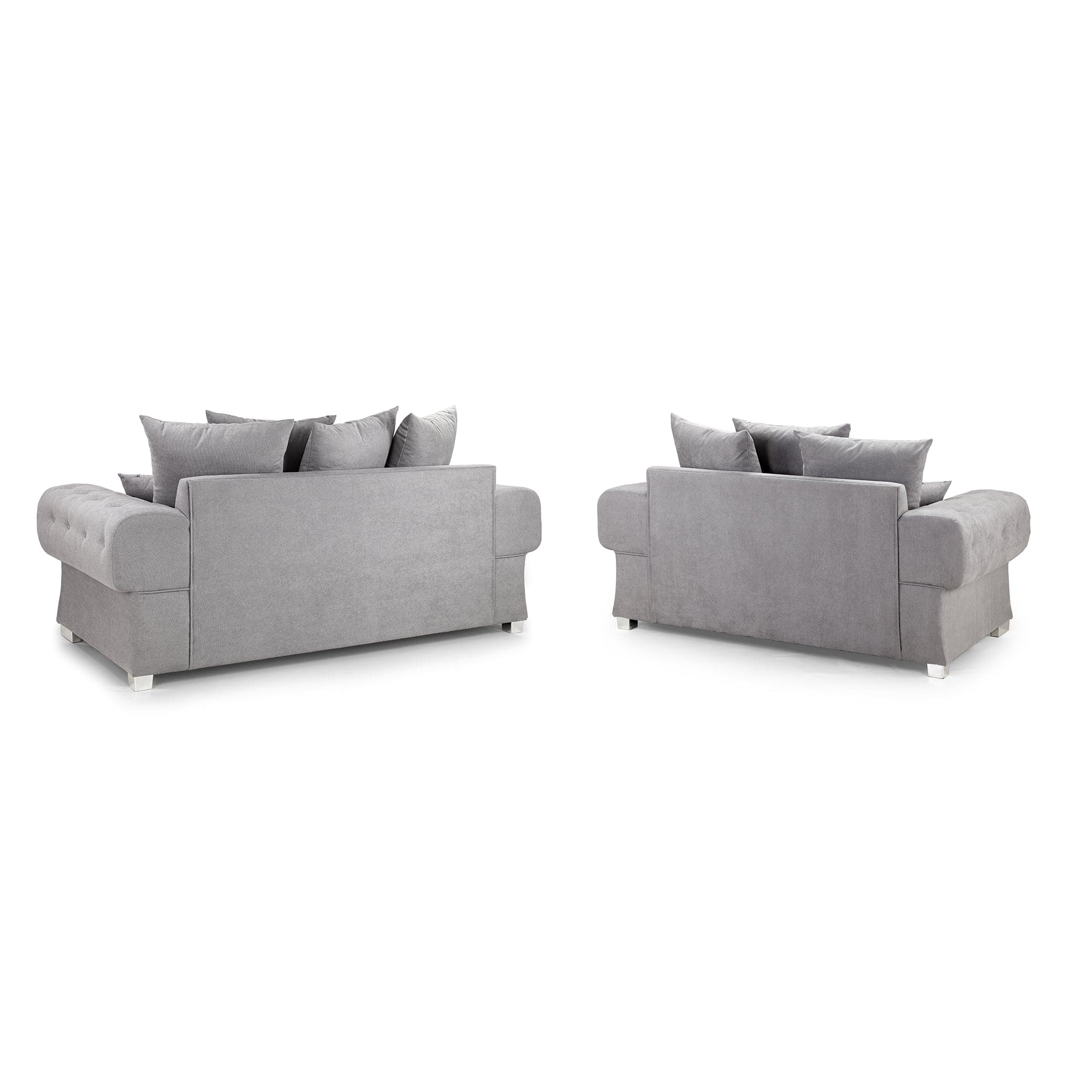 Jude Scatterback Grey Three Plus Two Sofa Set - back view (7026804031552)