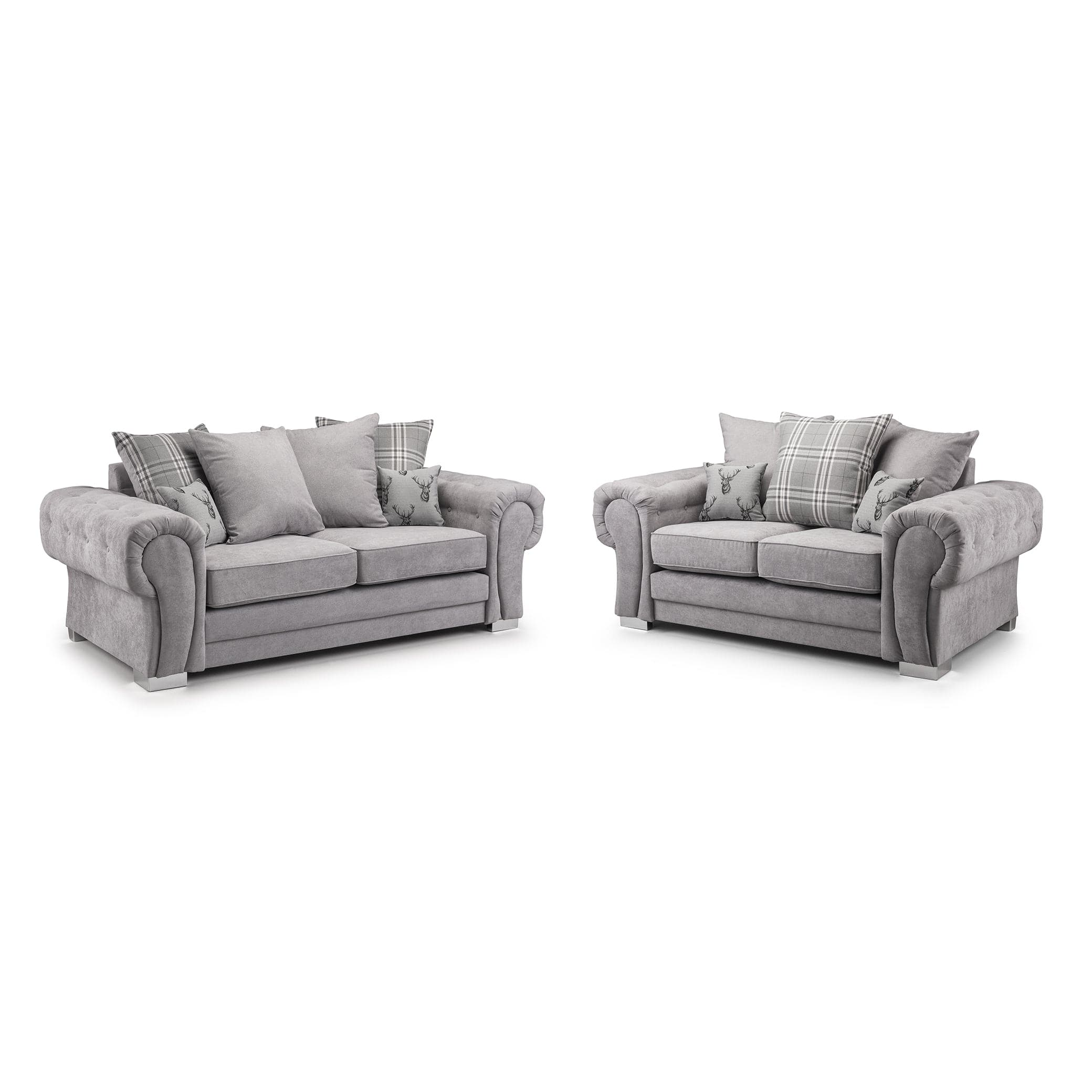 Jude Scatterback Sofa Black 3+2 Set - AMC Furniture