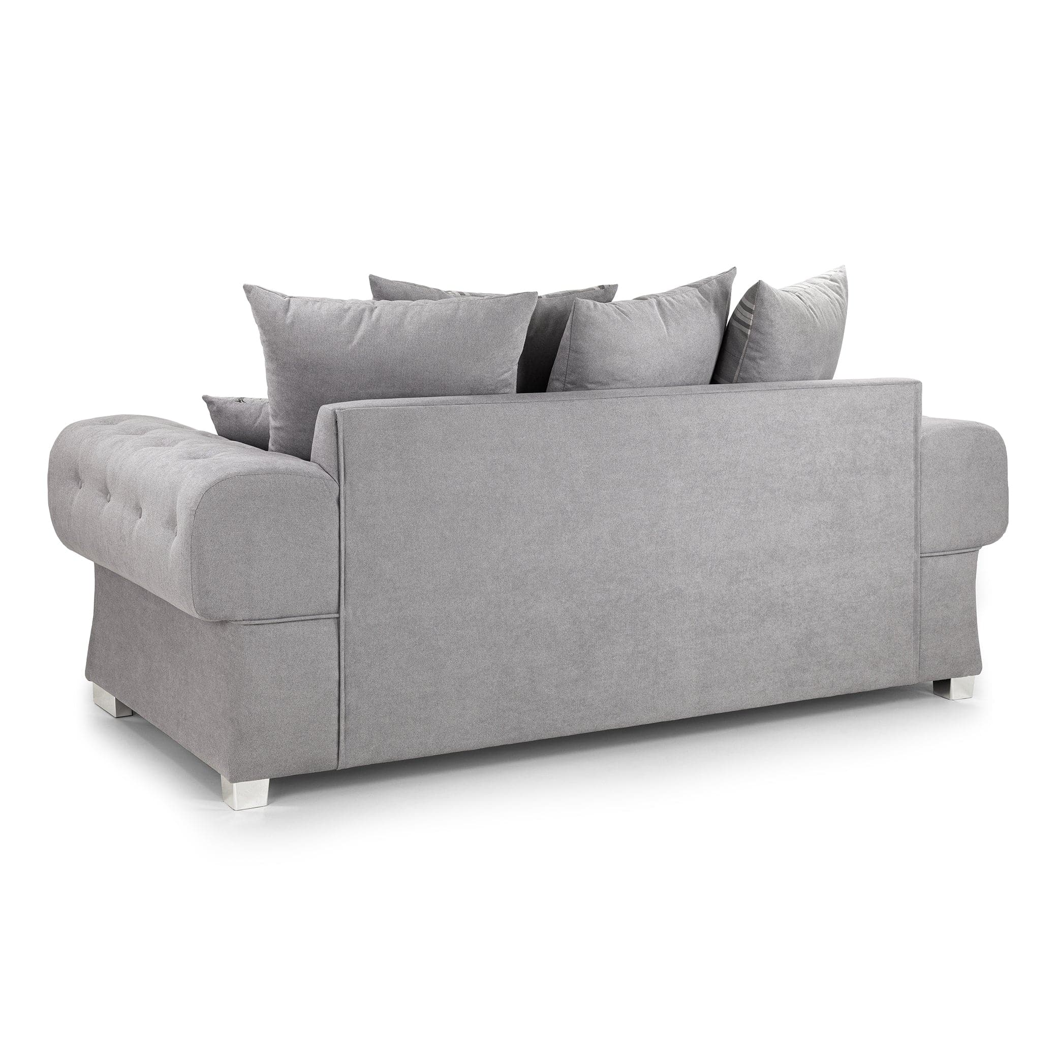 Jude Scatterback Grey Three Seater Sofa - back view (7026805375040)