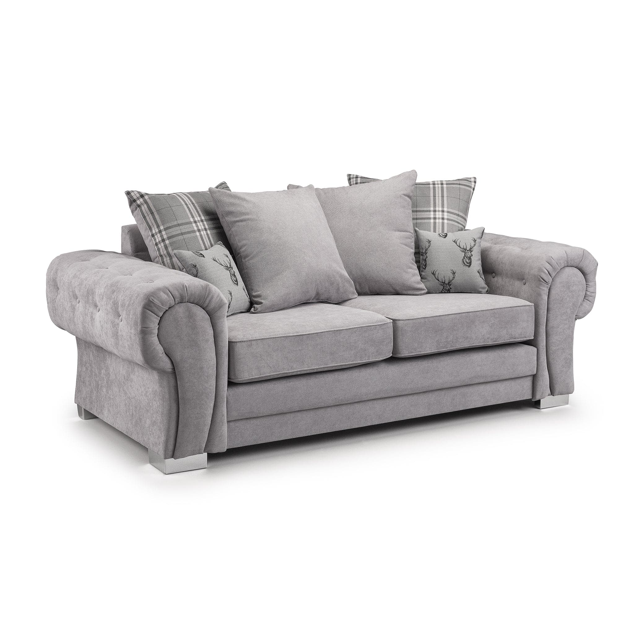 Jude Scatterback Sofa Black 3 Seater - AMC Furniture