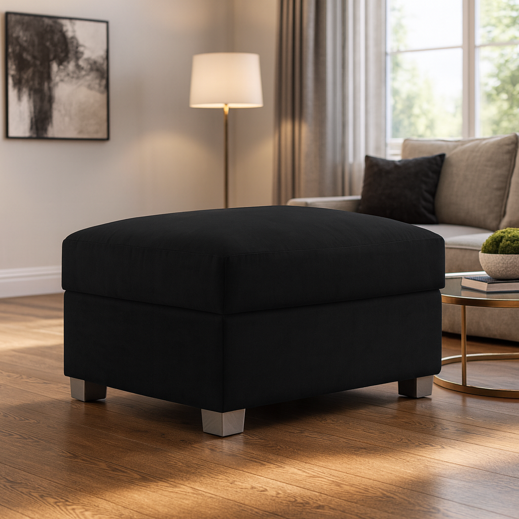 Jude Scatterback Sofa Black Footstool (7026808848448)