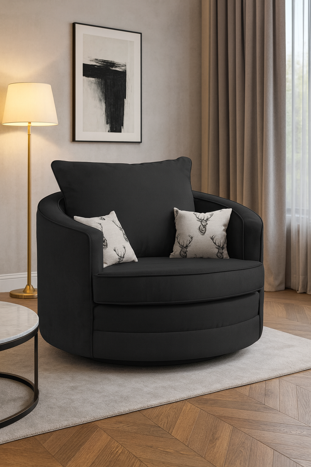 Jude Scatterback Sofa Black Swivel Chair (7026808225856)