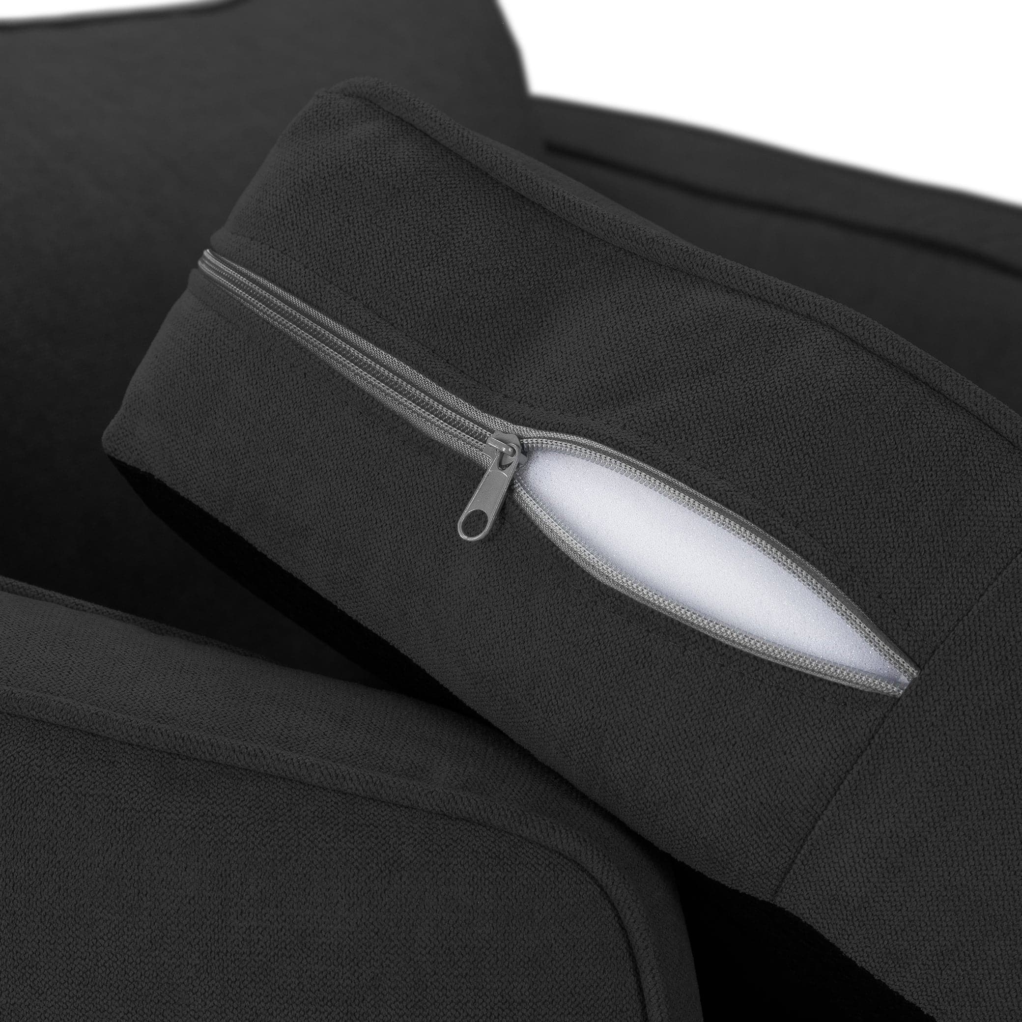 Jude Scatterback Sofa Black Swivel Chair -foam view (7026808225856)