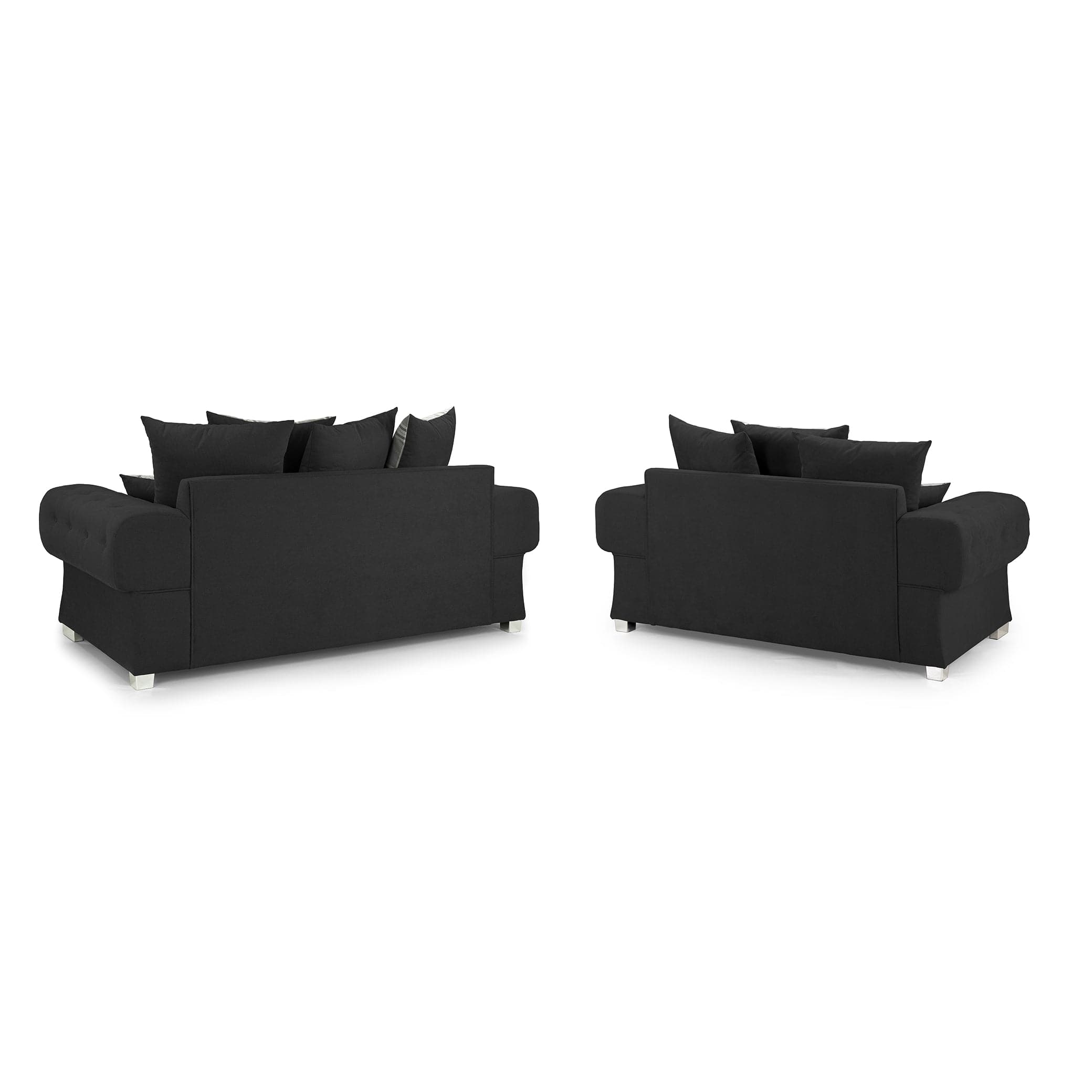 Jude Scatterback Sofa Black Three Plus Two Set - back view (7026807636032)