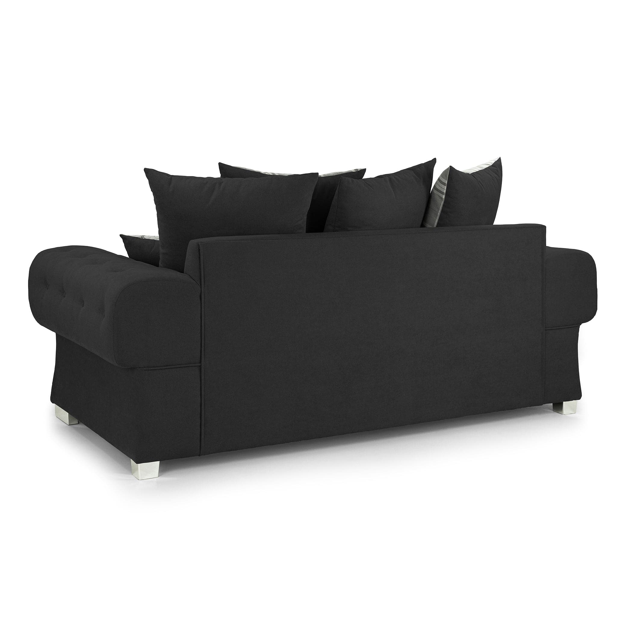 Jude Scatterback Sofa Black Three Seater - back view (7026807799872)