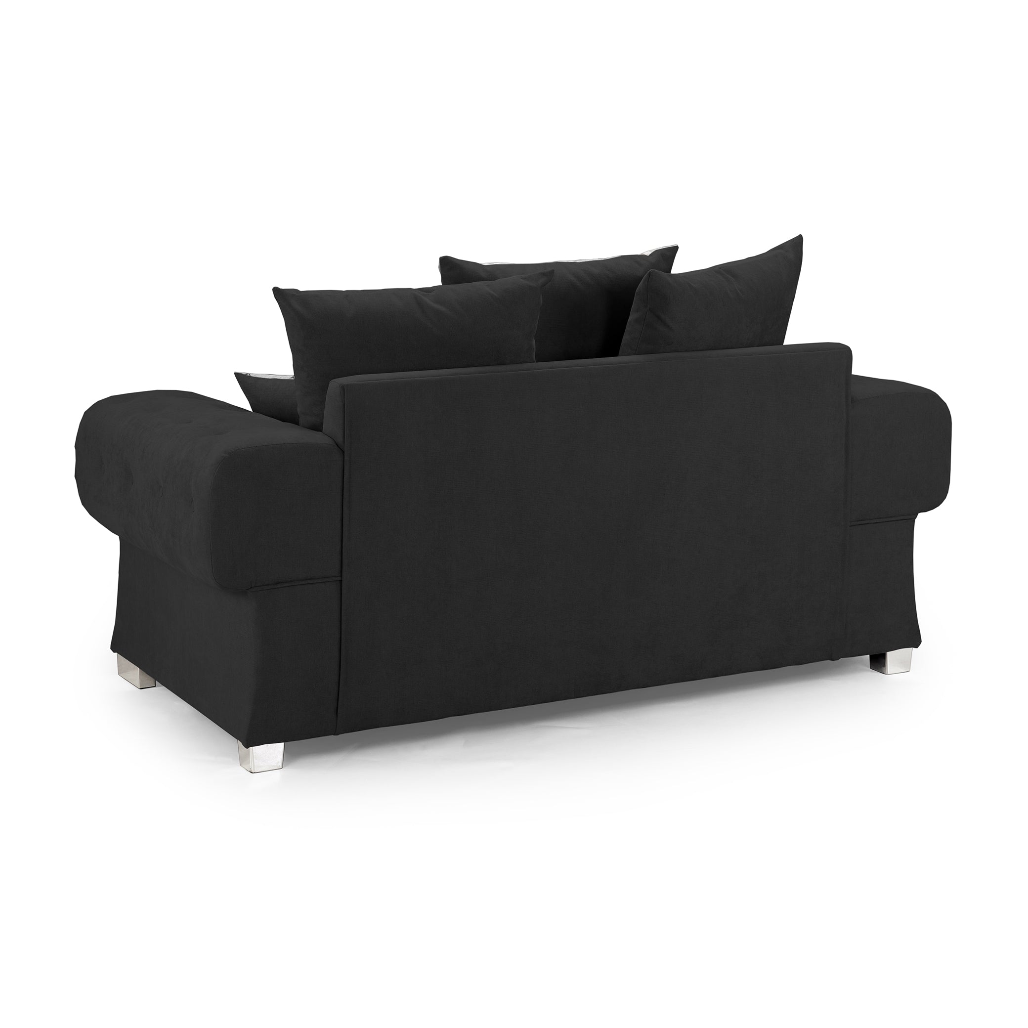 Jude Scatterback Sofa Black Two Seater - back view (7026807930944)