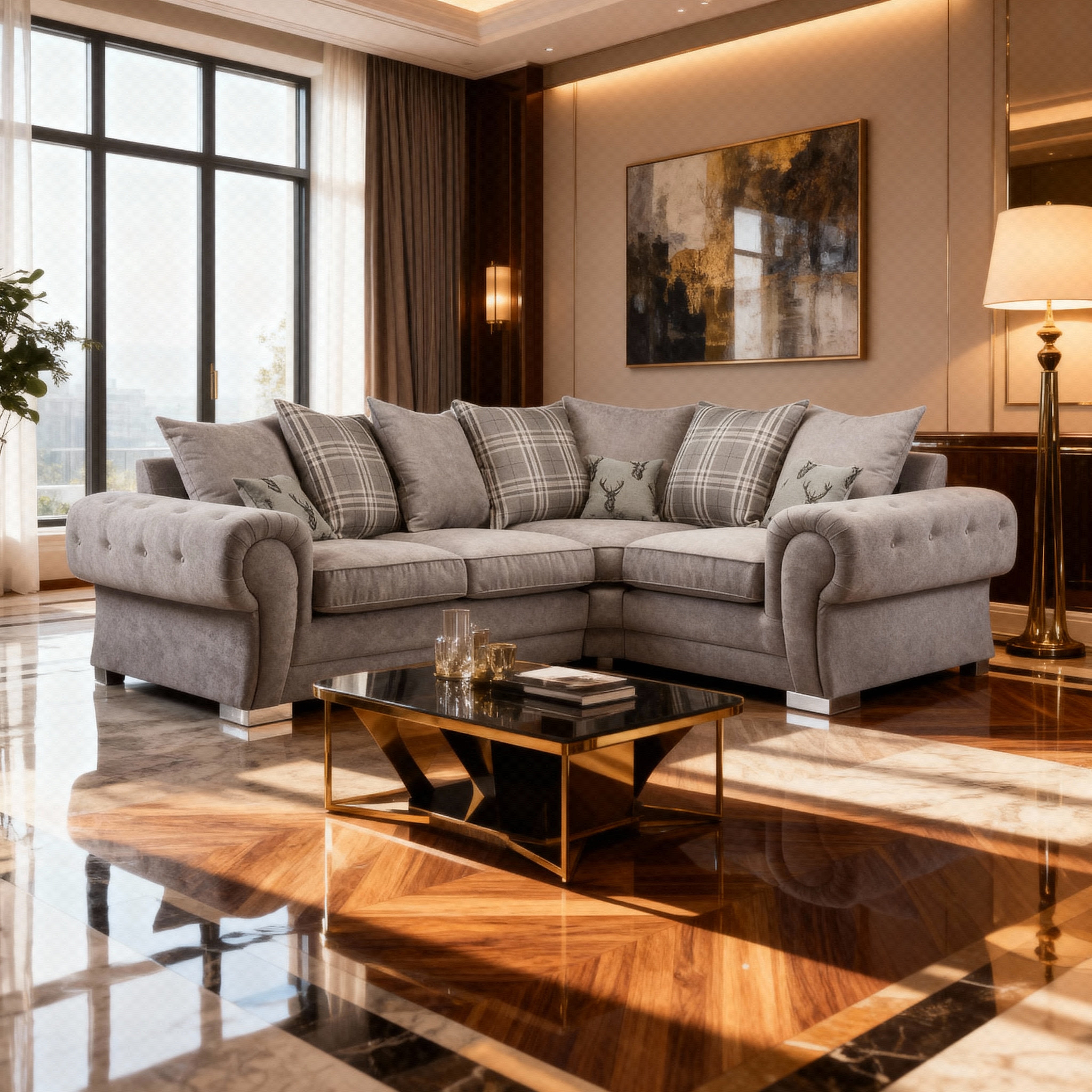 Jude Scatterback Sofabed Grey Right Hand Facing Corner (7026812780608)