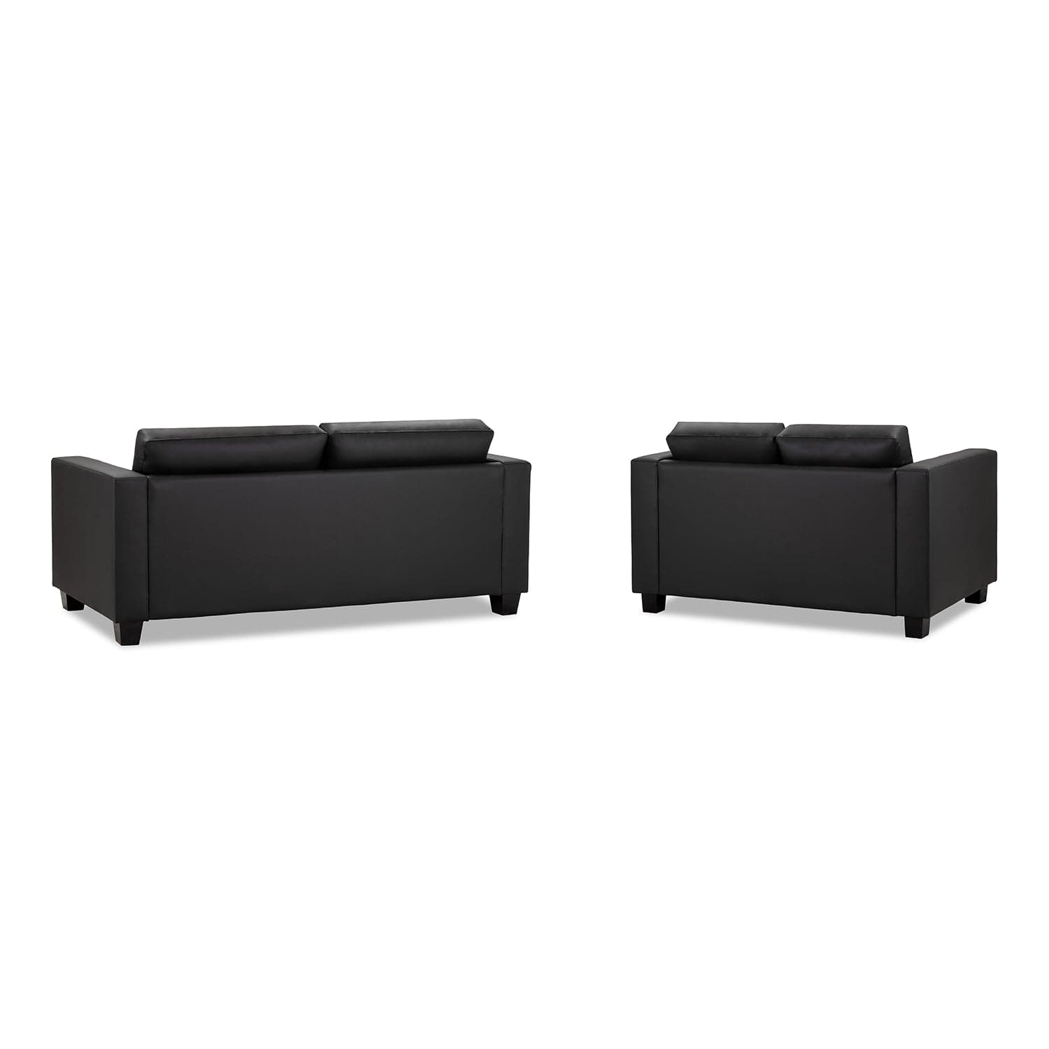 Kew Three Plus Two Seater Sofa Set in Black - back view (7023838789696)